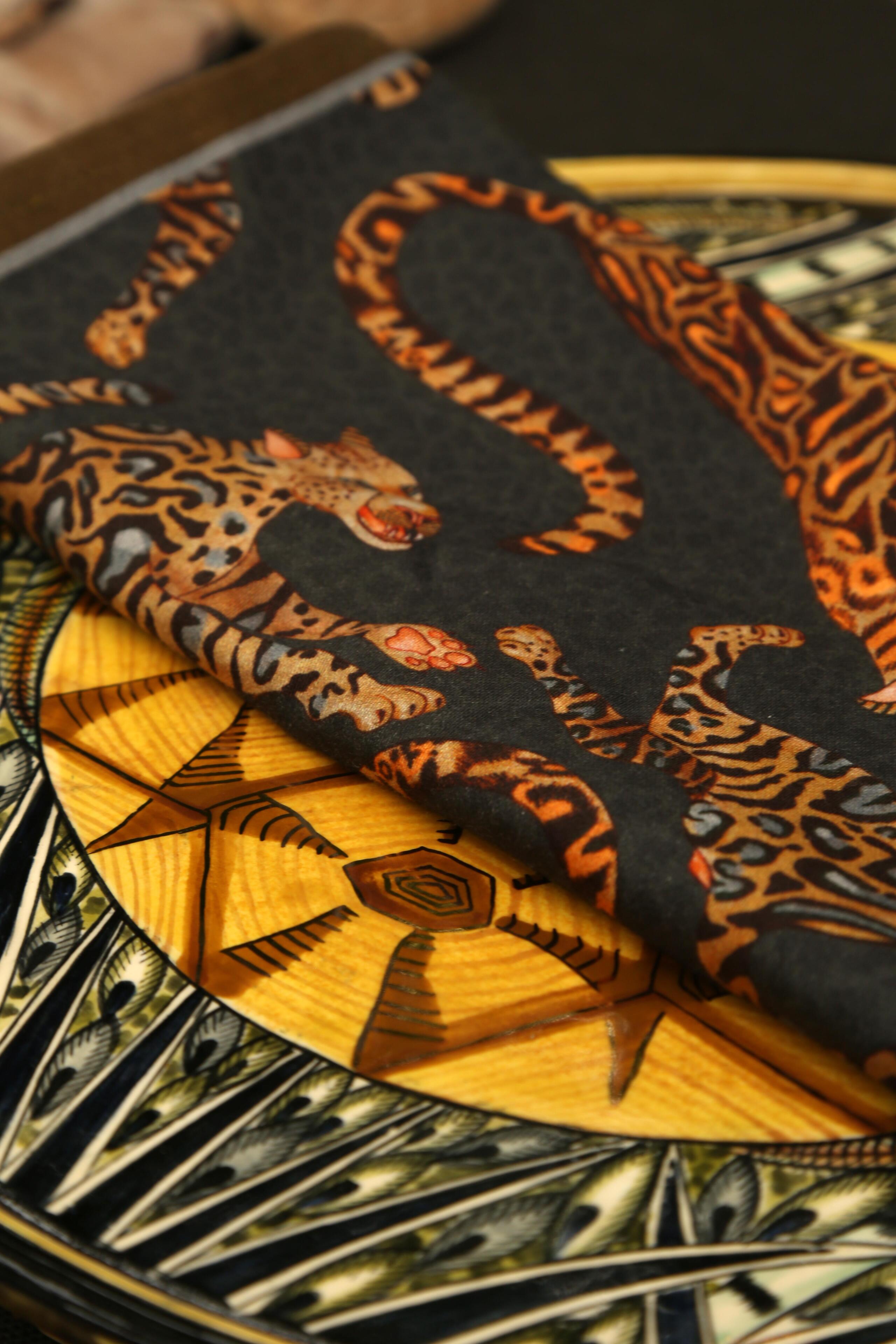 Cheetah Kings Napkins (Pair) - Night