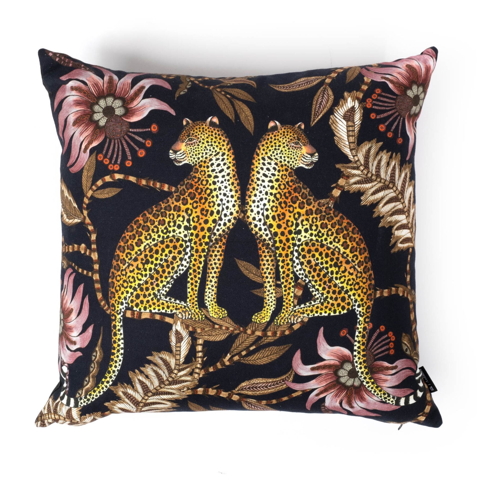 Lovebird Leopards Pillow - Cotton - Night
