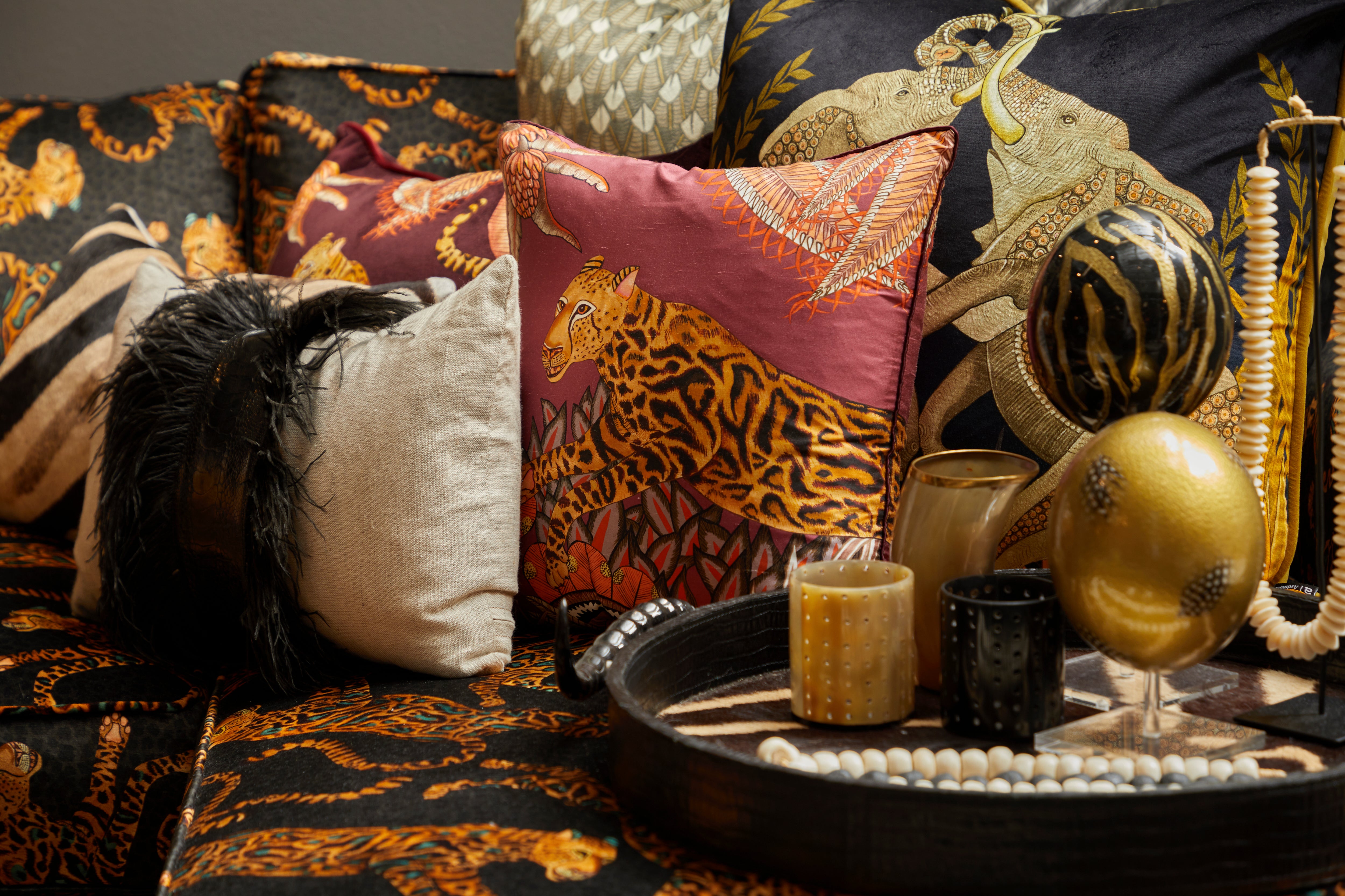 Painted Ostrich Egg - Black & Gold Zebra Stripe