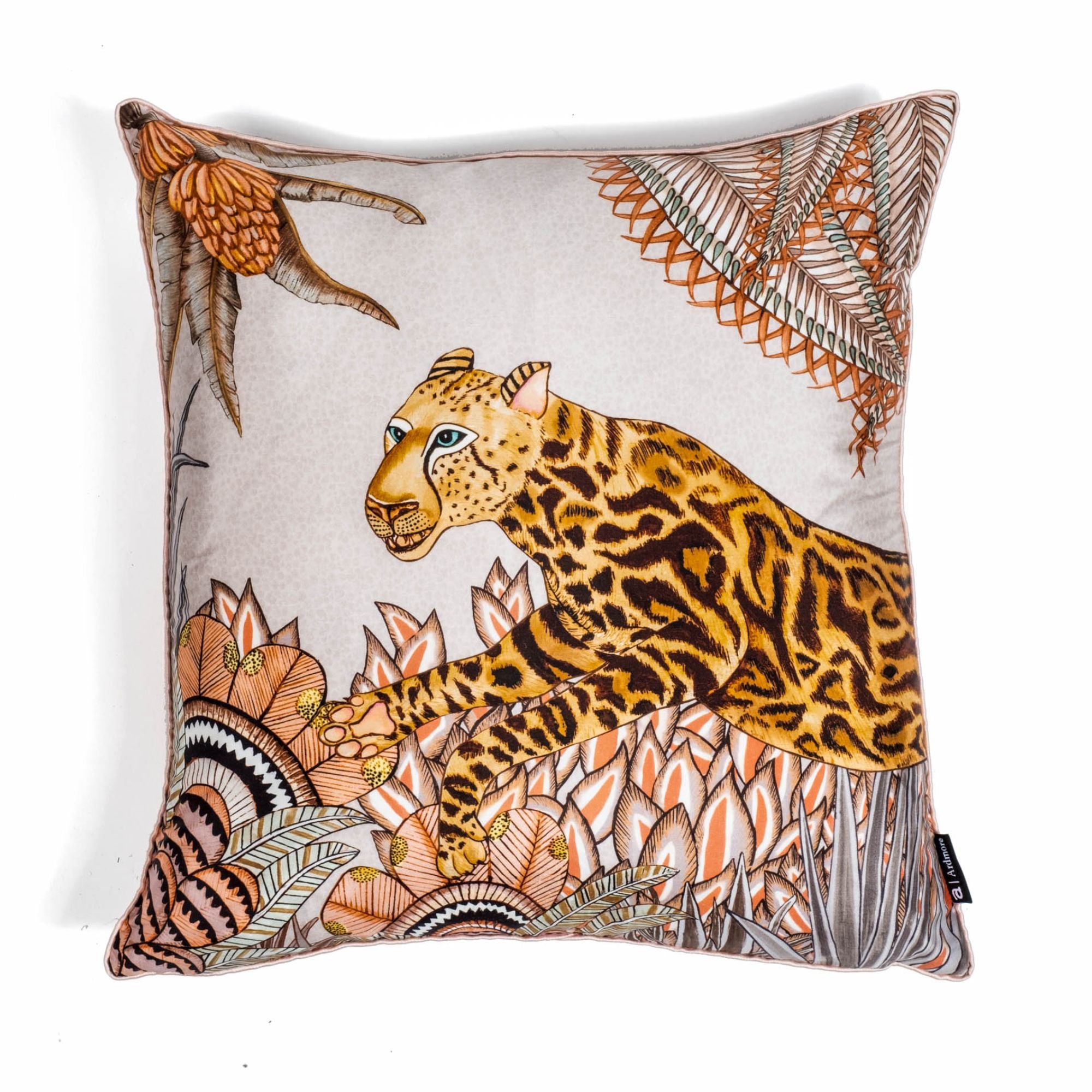 Cheetah Kings Forest Pillow - Silk - Magnolia