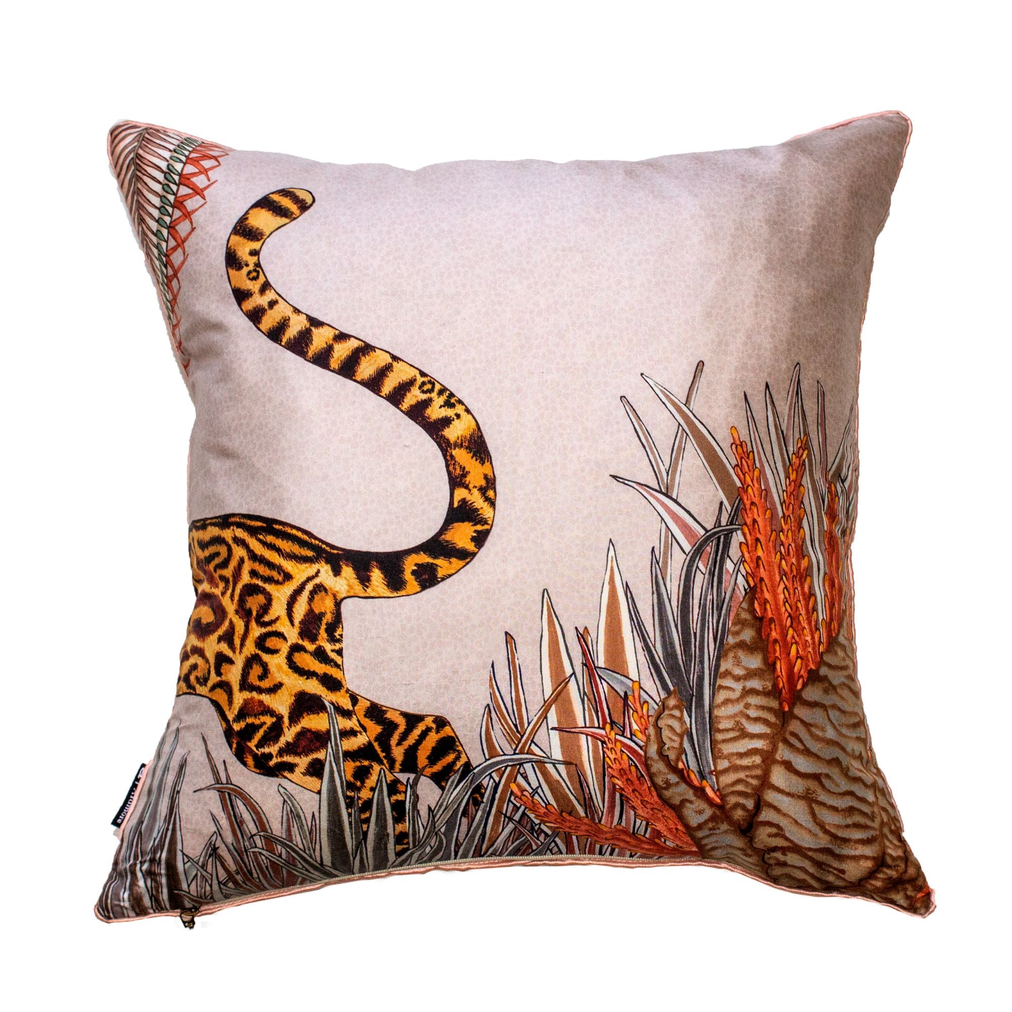 Cheetah Kings Forest Pillow - Silk - Magnolia