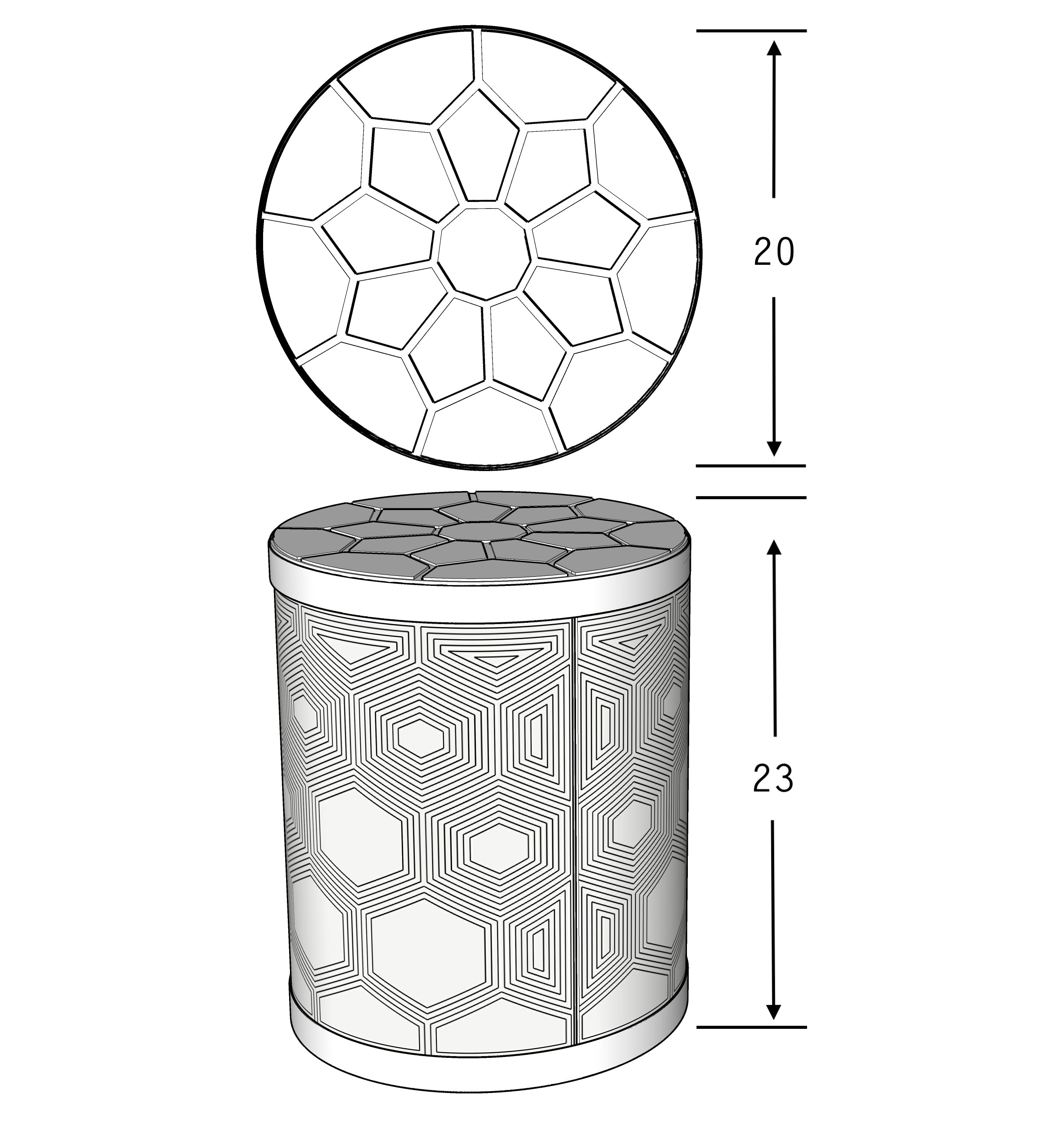 Turtle Table - Embossed Leather