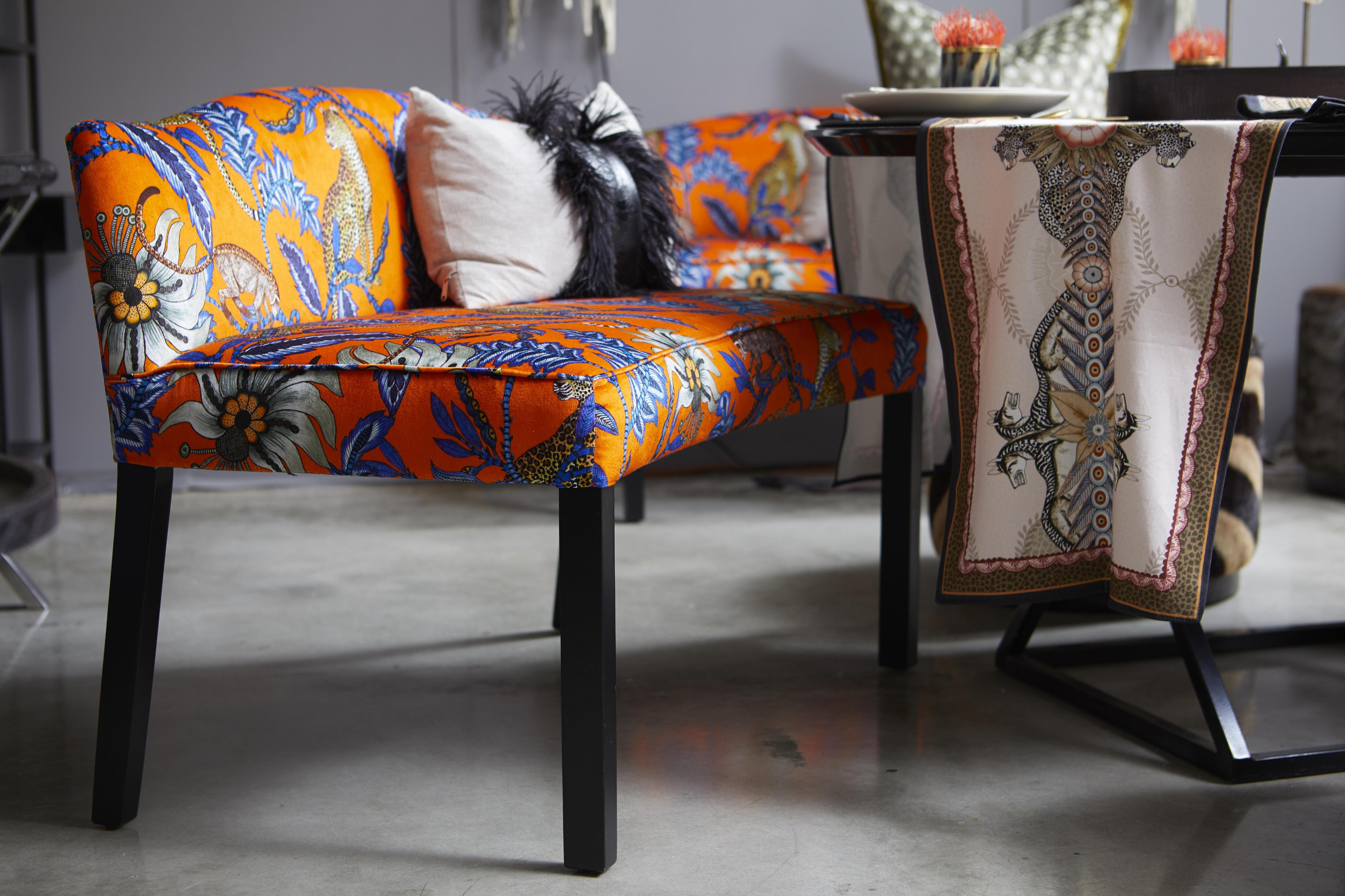 Monkey Bean Bench Velvet Flame