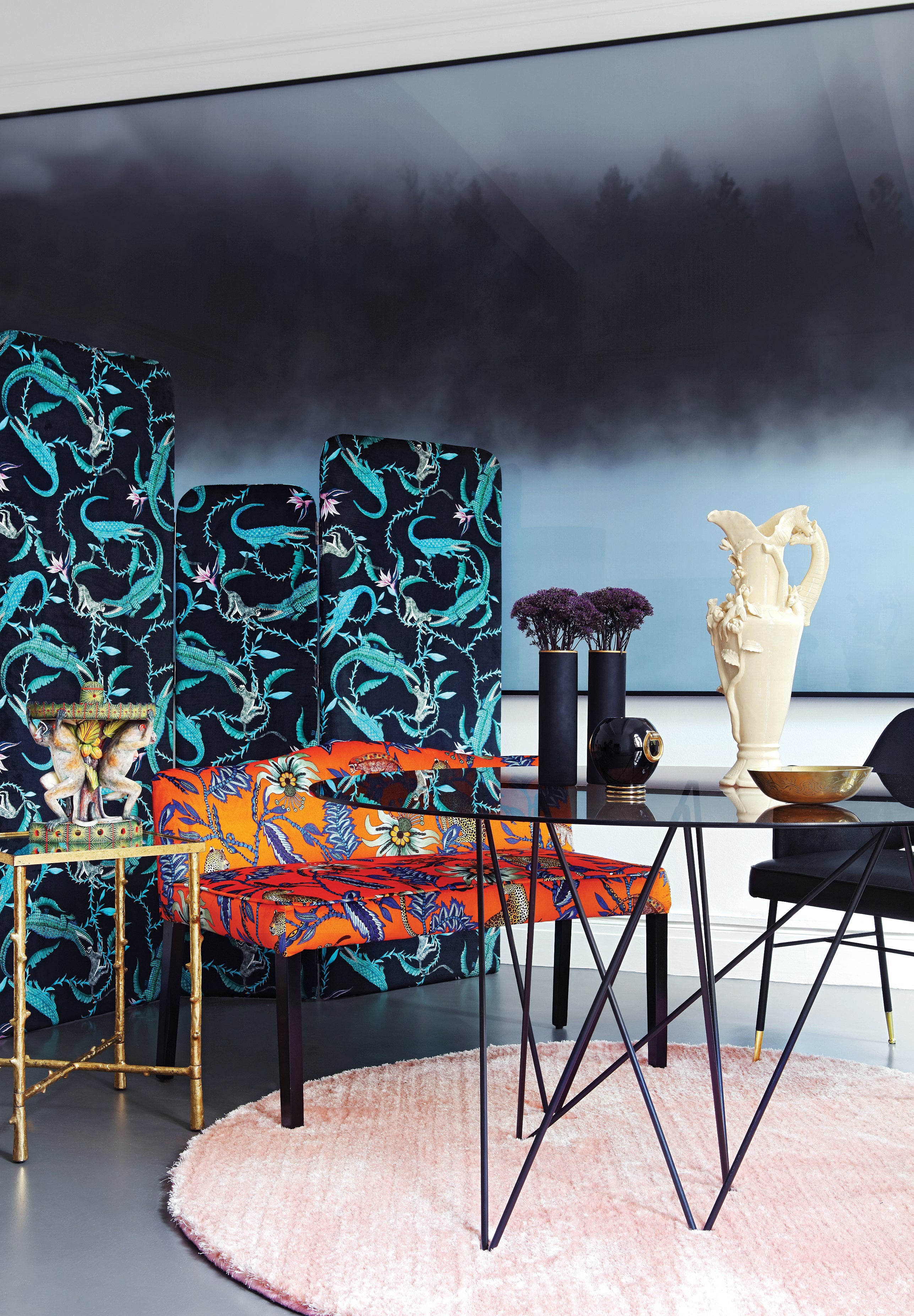 Monkey Bean Bench Velvet Flame