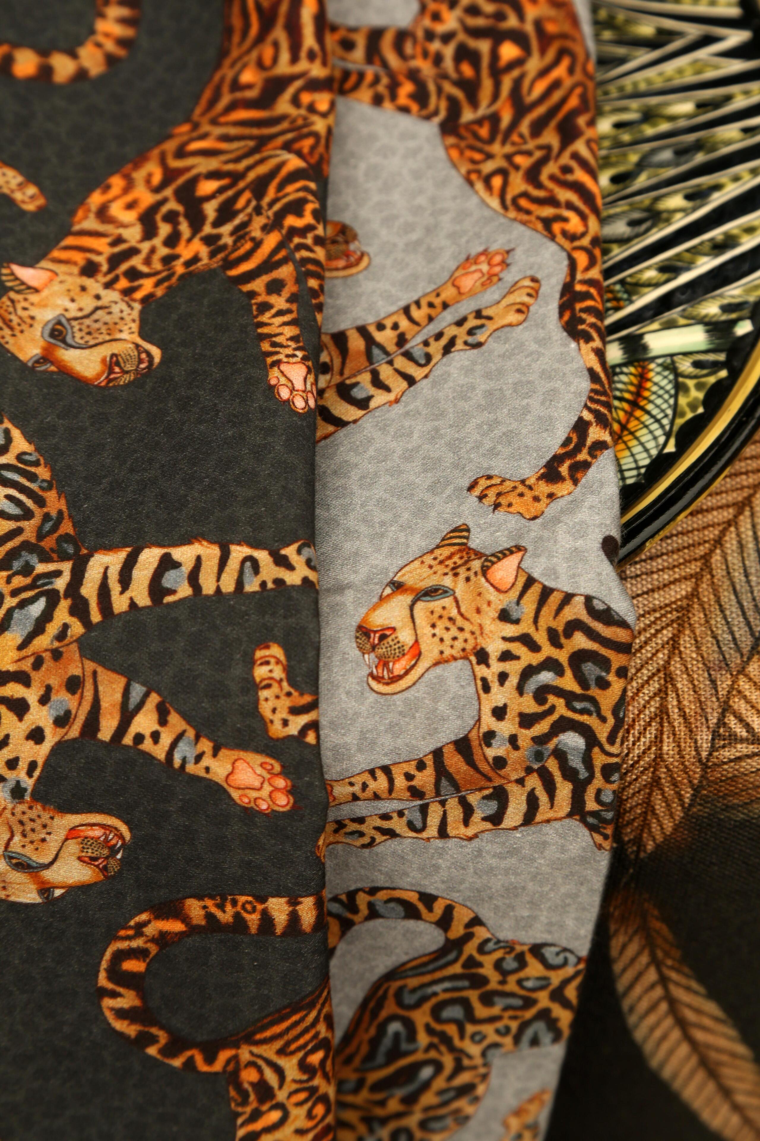 Cheetah Kings Napkins (Pair) - Silver