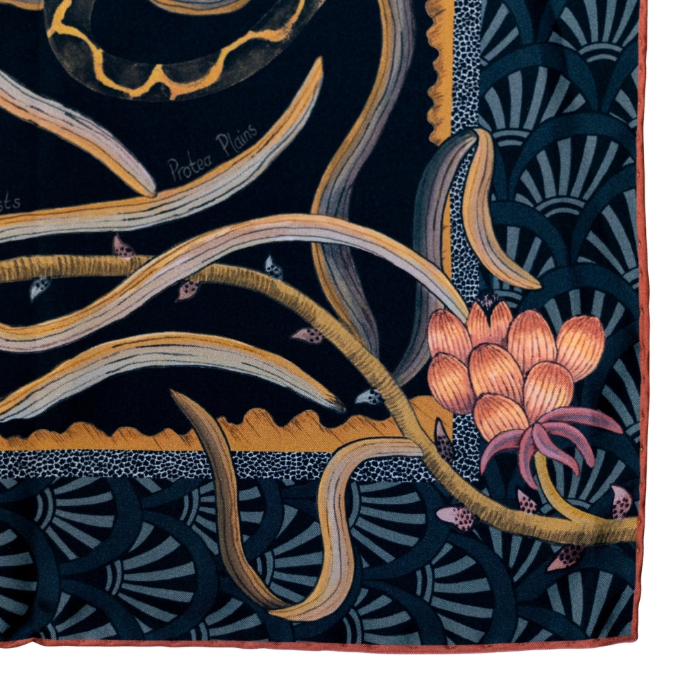Protea Plains Silk Scarf - Dusk