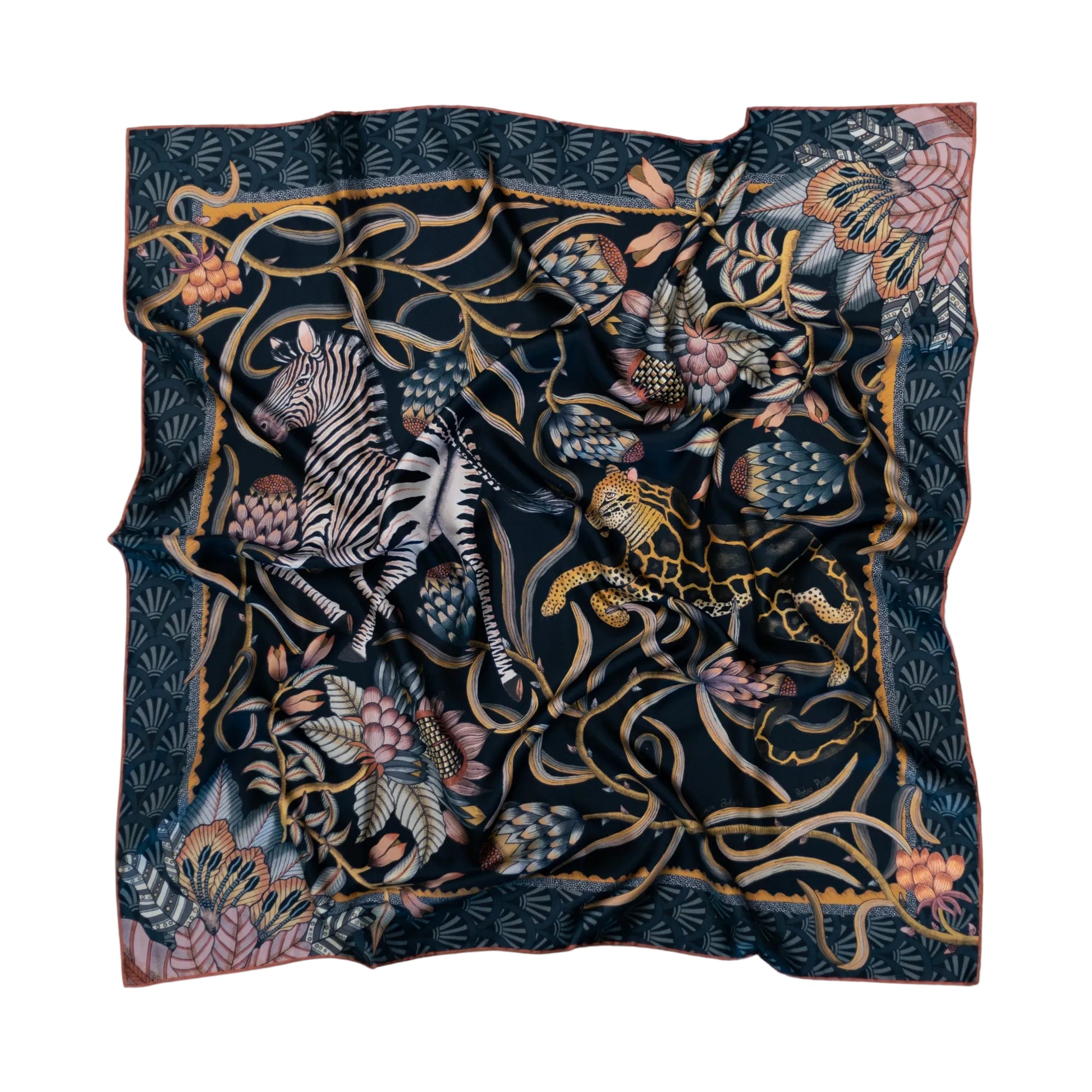 Protea Plains Silk Scarf - Dusk