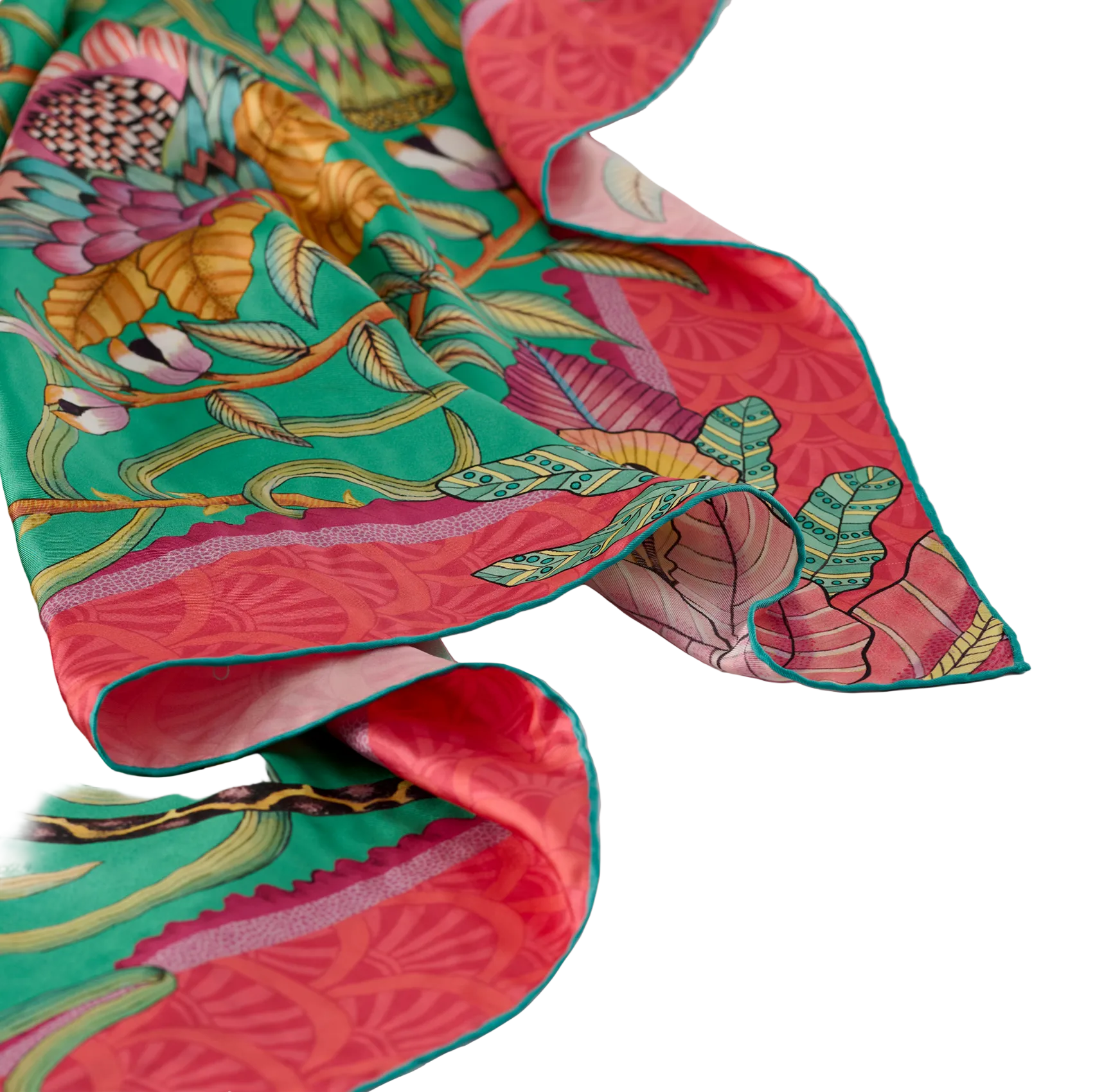 Protea Plains Silk Scarf - Emerald