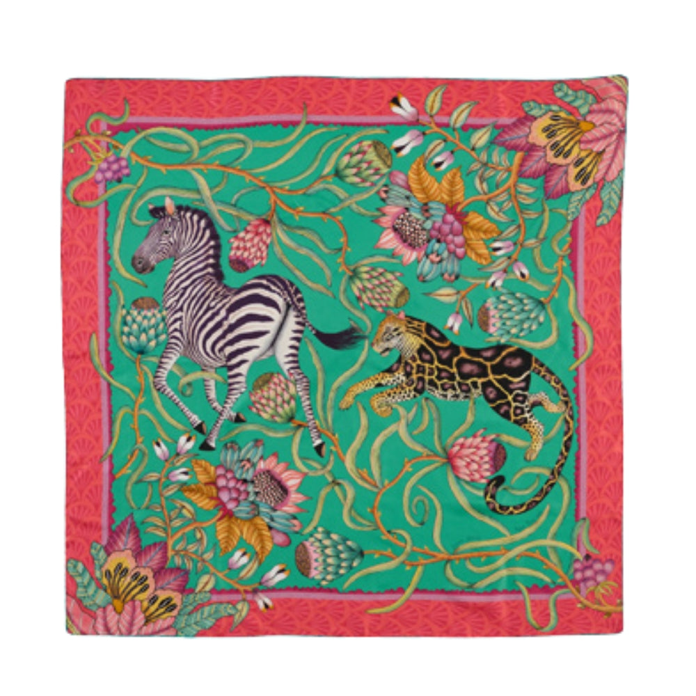 Protea Plains Silk Scarf - Emerald
