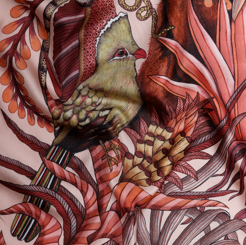 Phinda Pride Silk Scarf - Flamingo