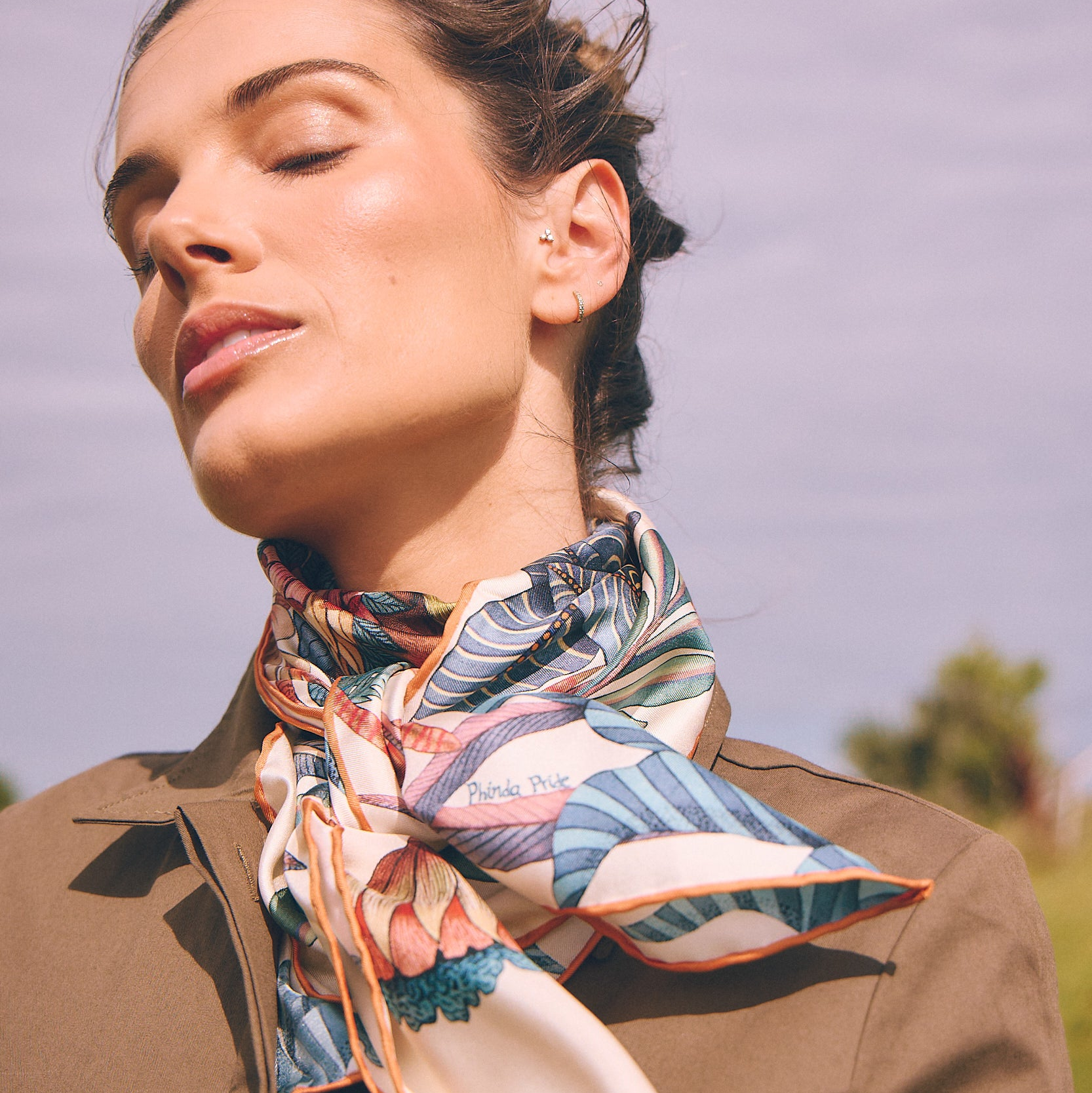 Phinda Pride Silk Scarf - Mist