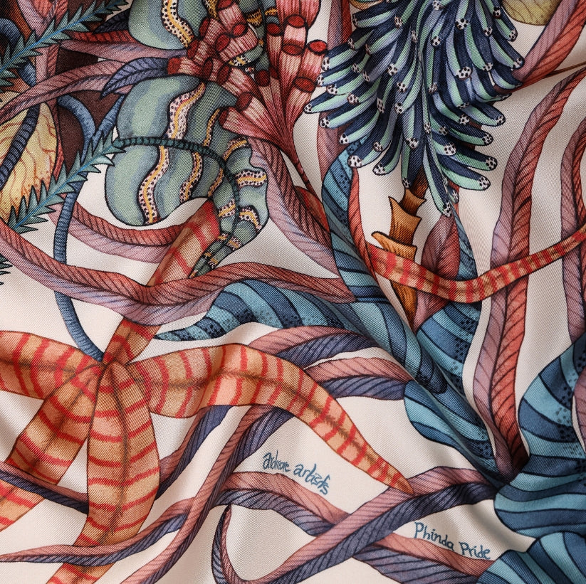 Phinda Pride Silk Scarf - Mist