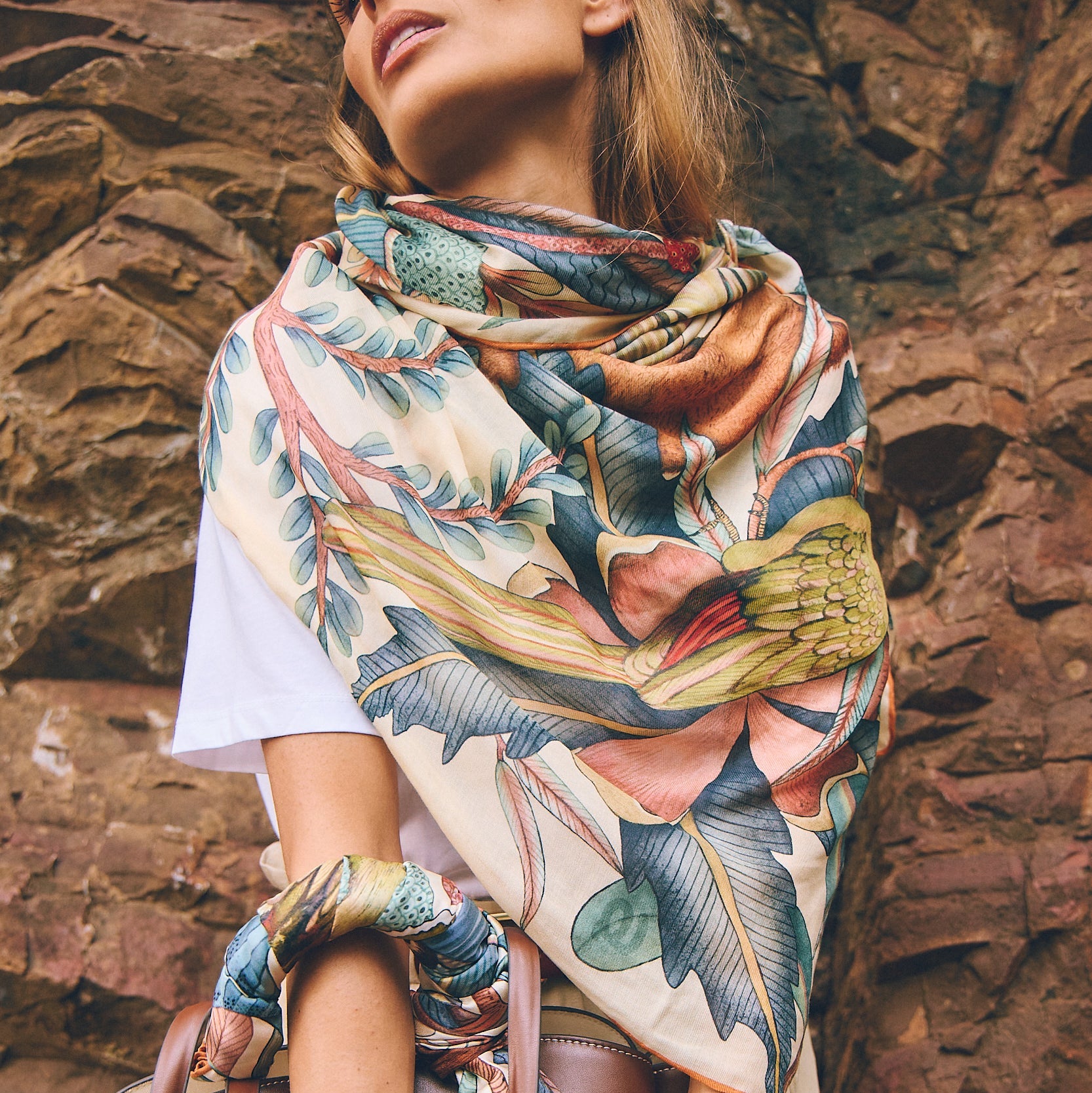 Phinda Pride Silk Scarf - Mist