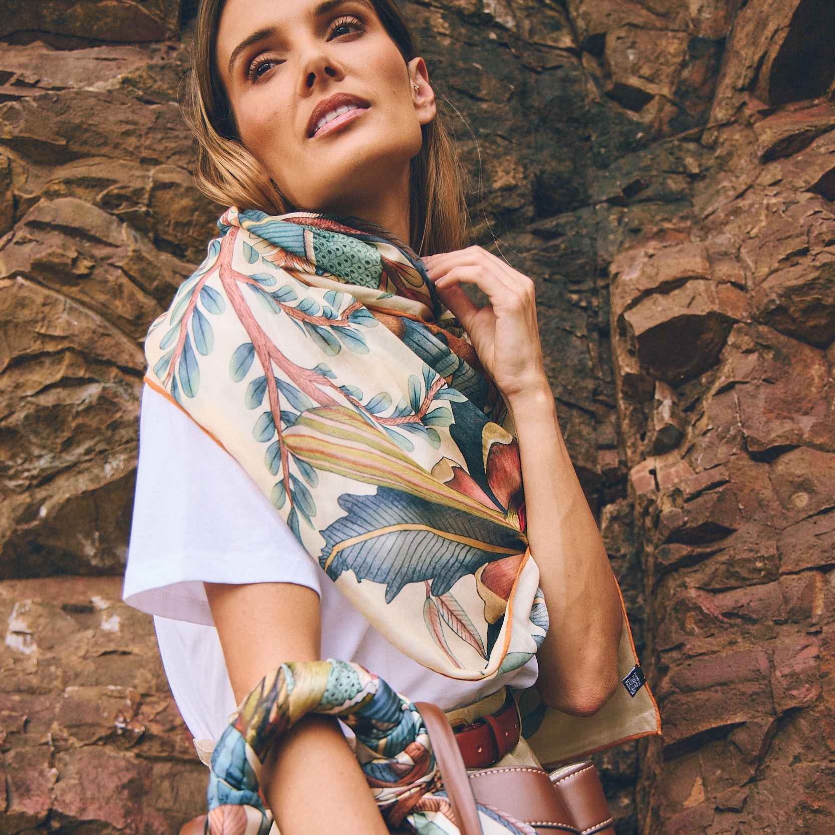 Phinda Pride Silk Scarf - Mist