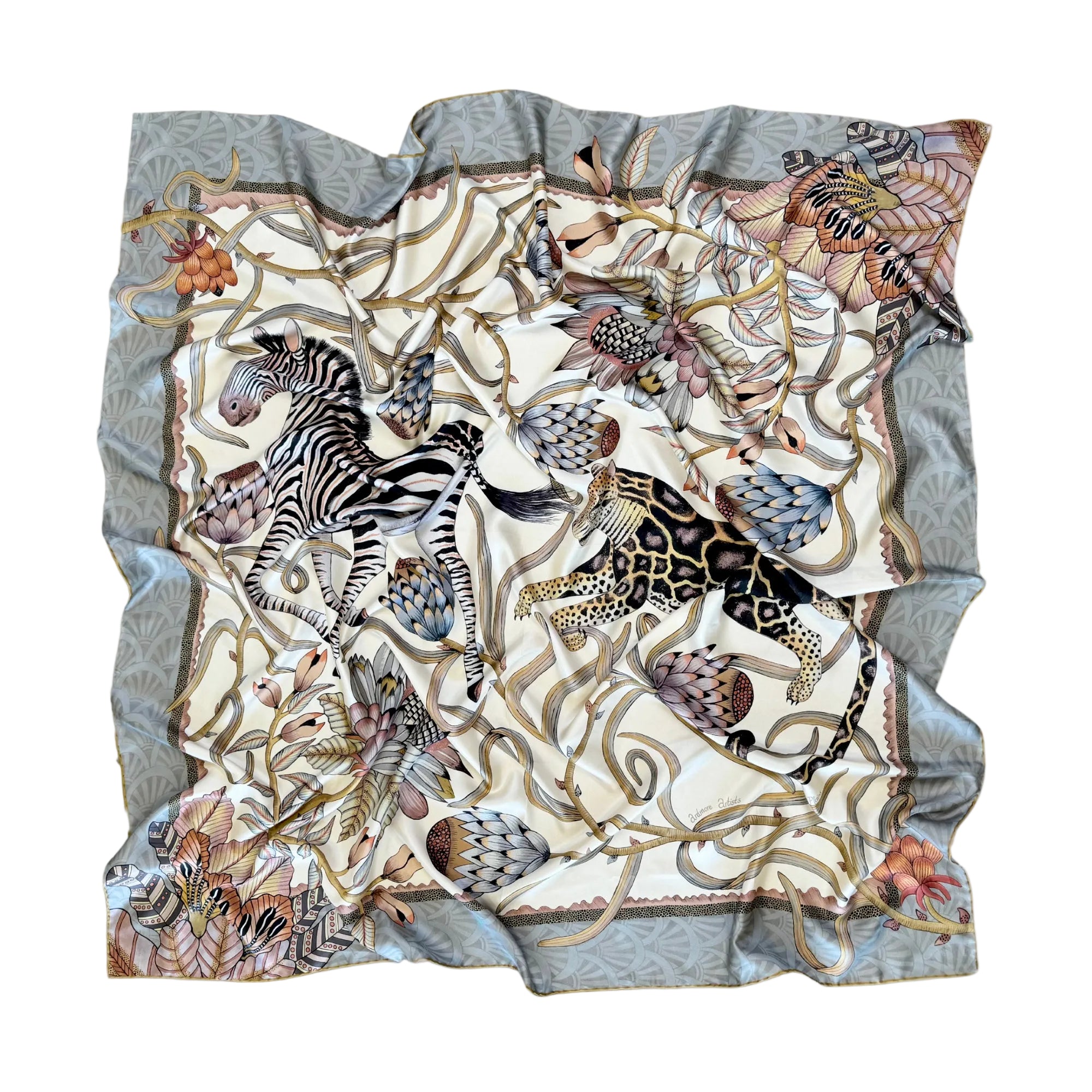 Protea Plains Silk Scarf - Pearl
