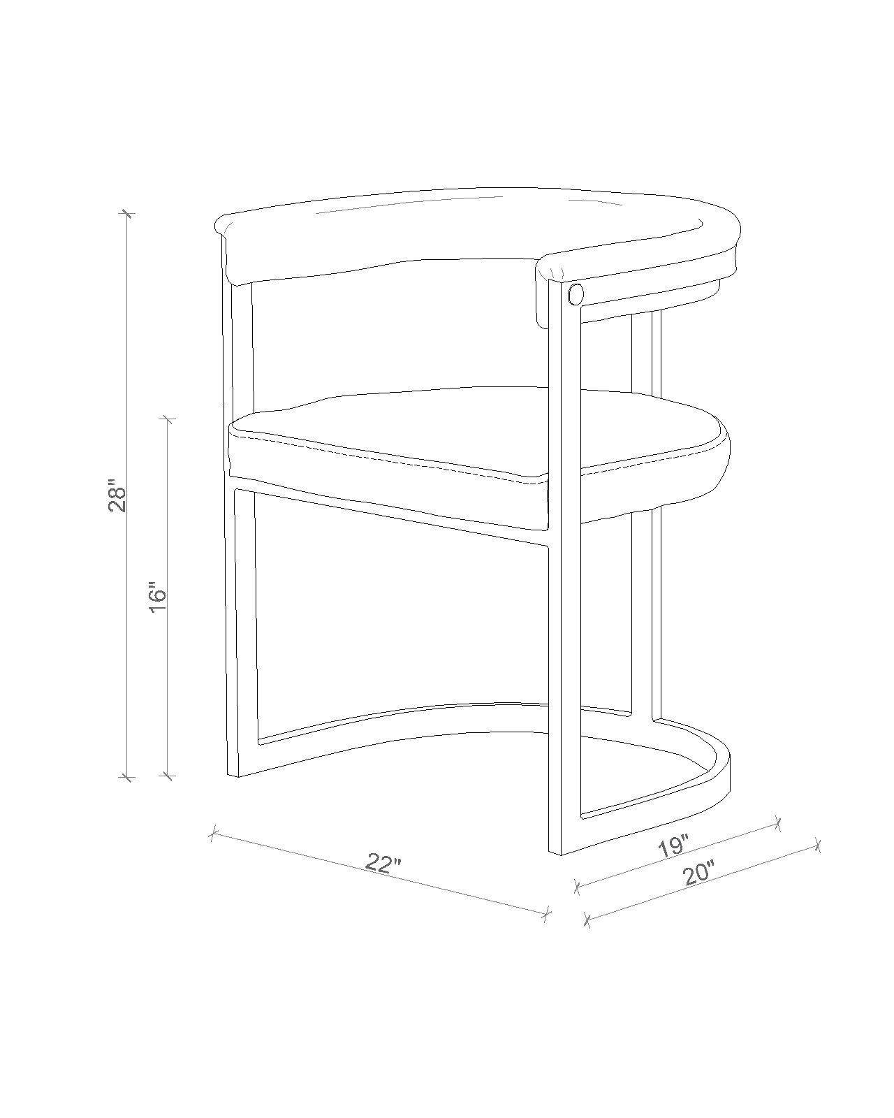 Agate Dining Chair - Bronzed Steel