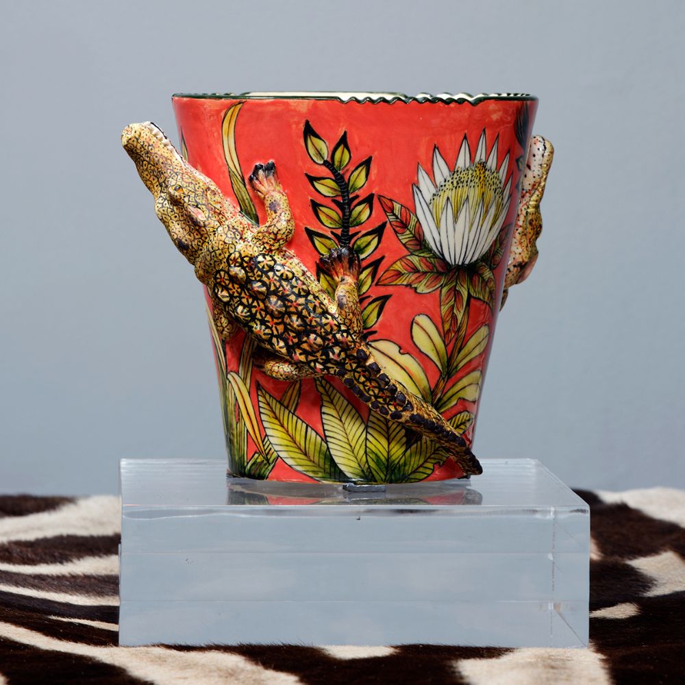 Ardmore Ceramic Art - Crocodile Planter