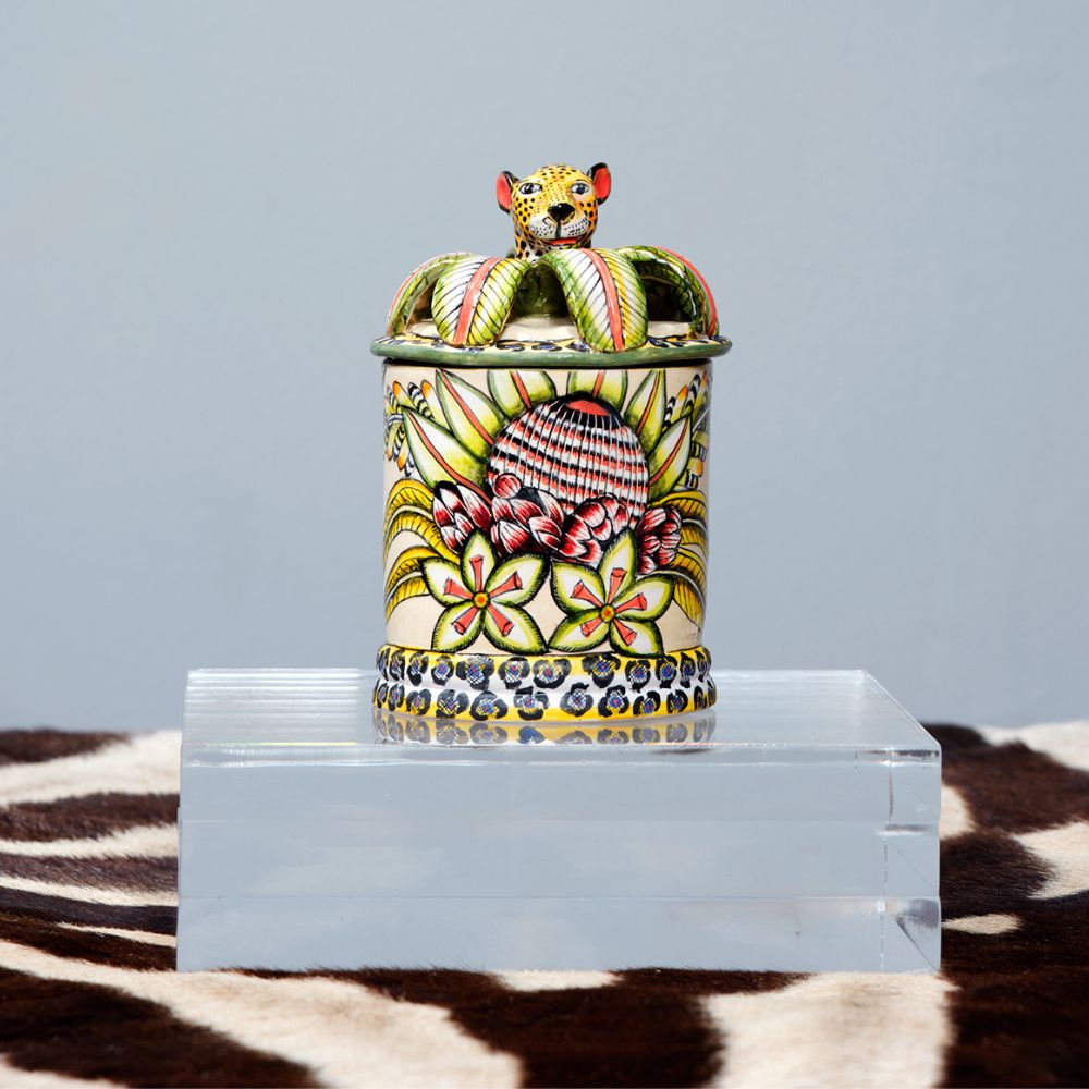 Ardmore Ceramic Art - Leopard Spirit Candle