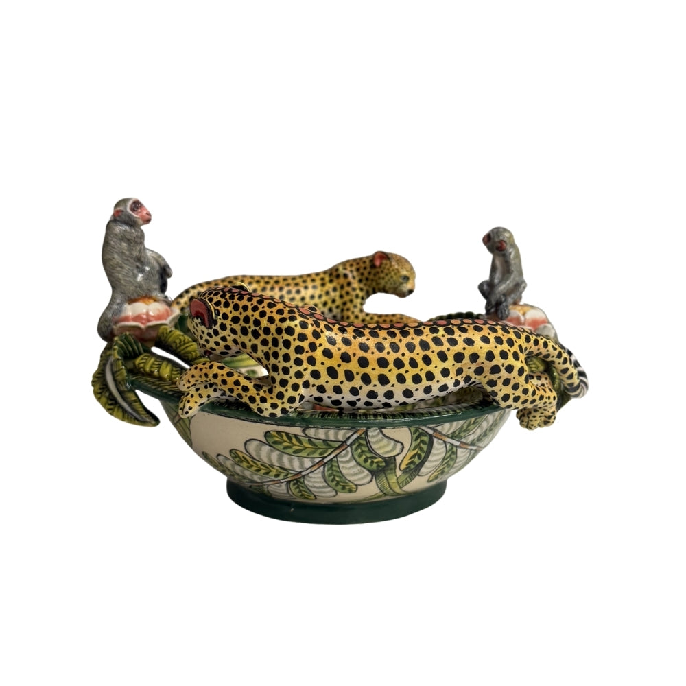 Ardmore Ceramic Art - Cheetah & Monkey Bowl