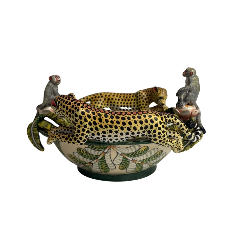 Ardmore Ceramic Art - Cheetah & Monkey Bowl