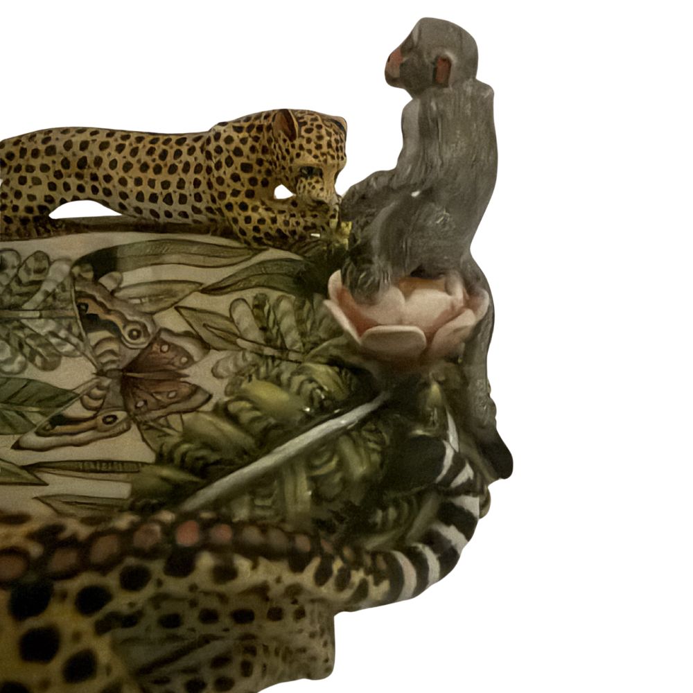 Ardmore Ceramic Art - Cheetah & Monkey Bowl