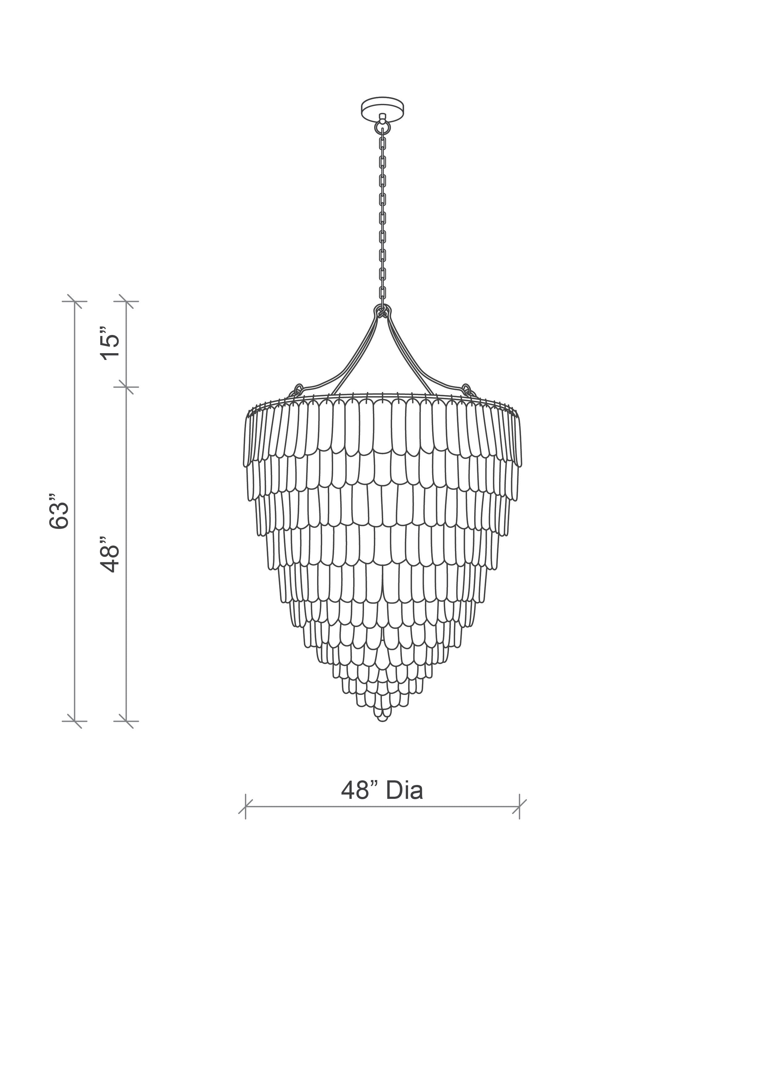 Coupe d'Or Ceramic Chandelier - Ivory