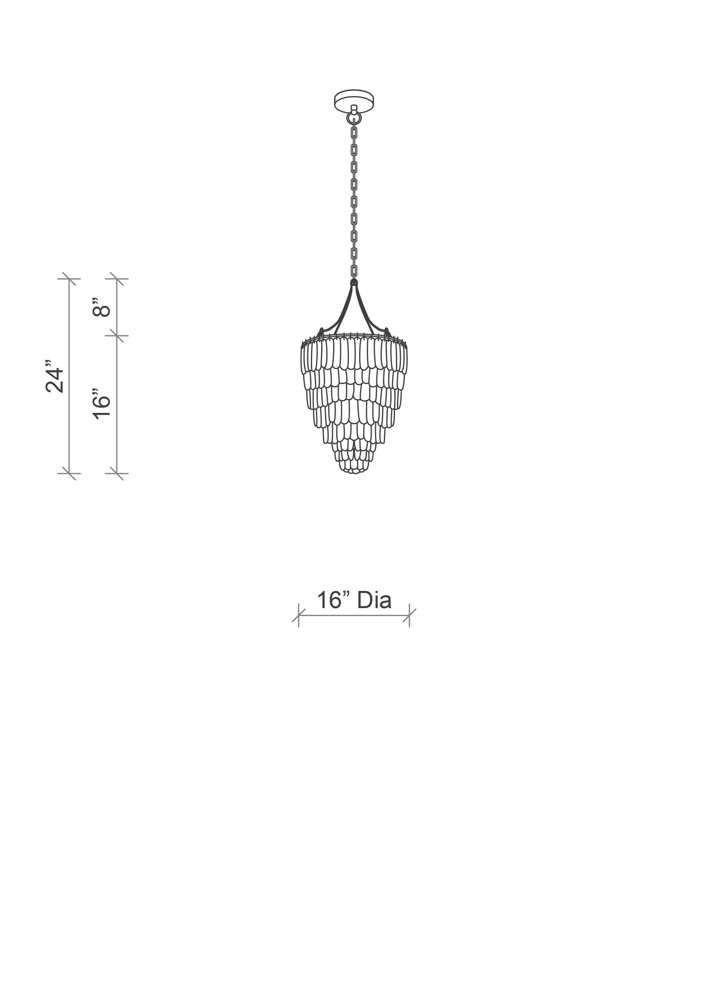 Coupe d'Or Ceramic Chandelier - Ivory