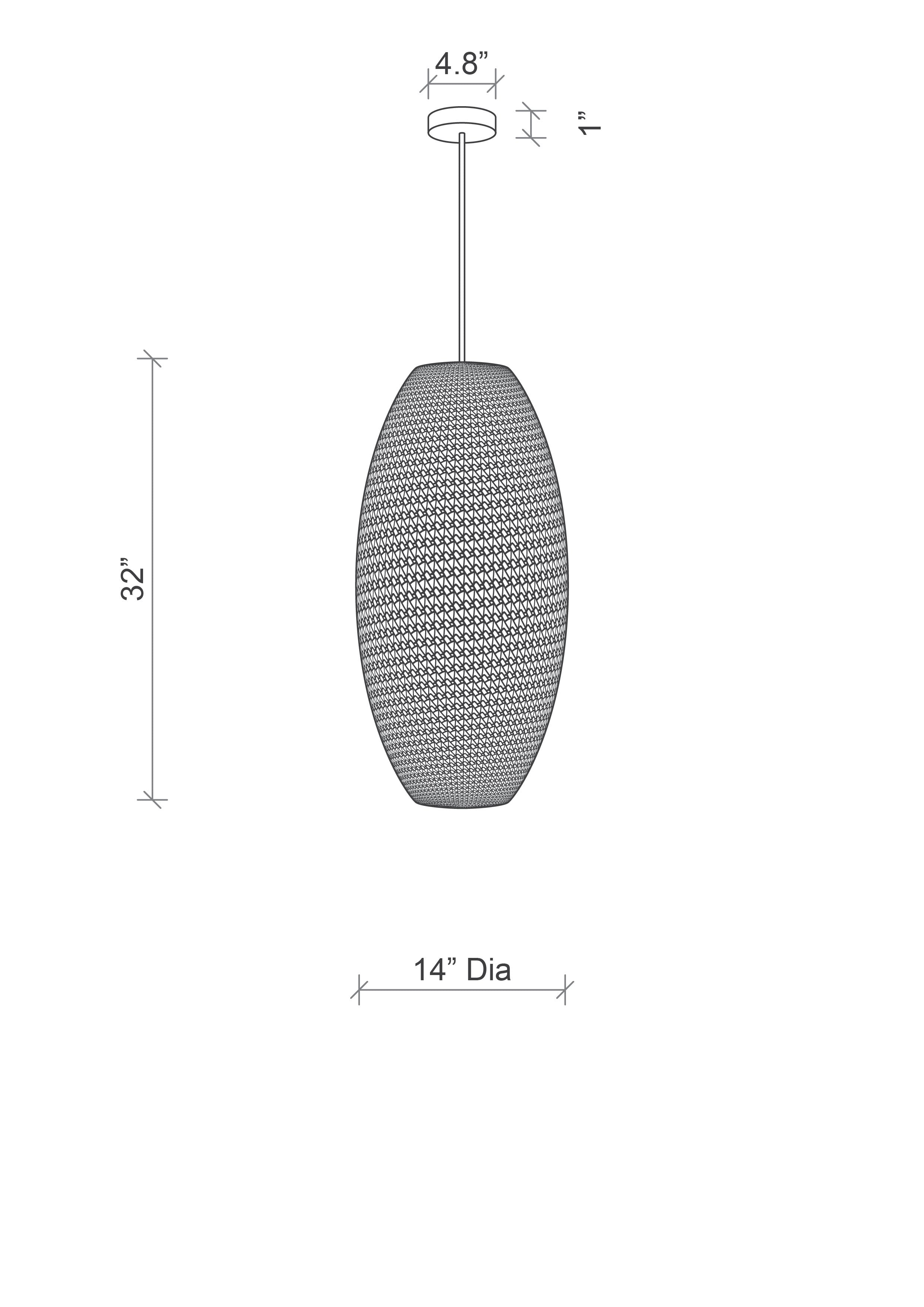 Large Crocheted Leather Pod Pendant