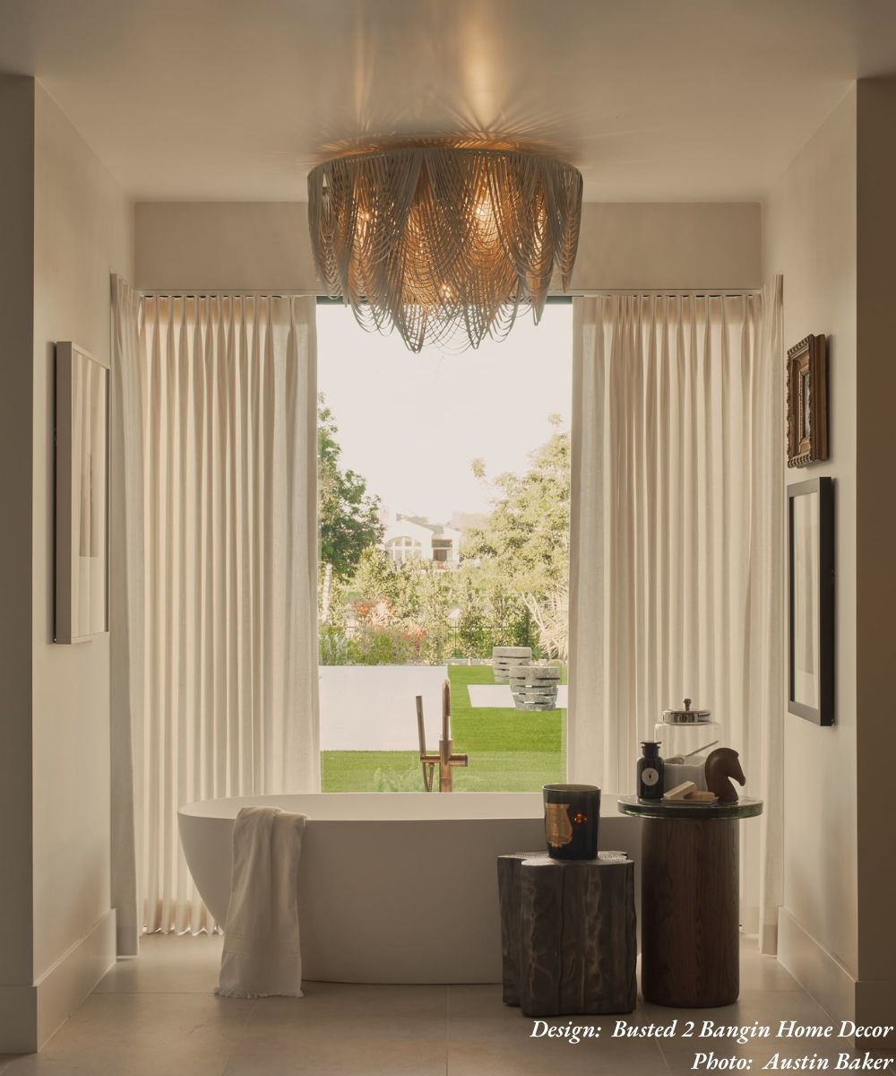 Extra Large Short Round Whisper Flush Mount Leather Chandelier
