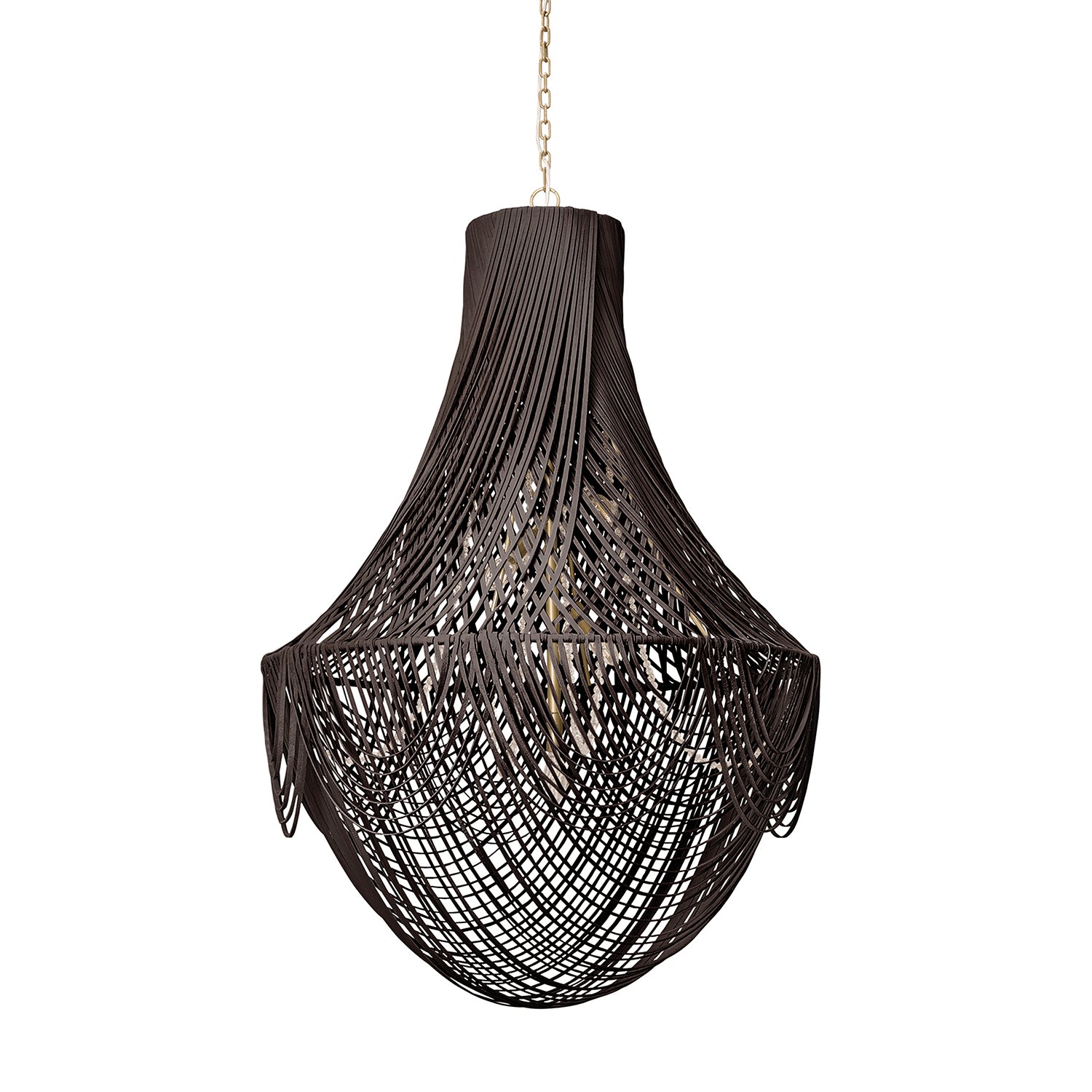 Large Empire Leather Chandelier