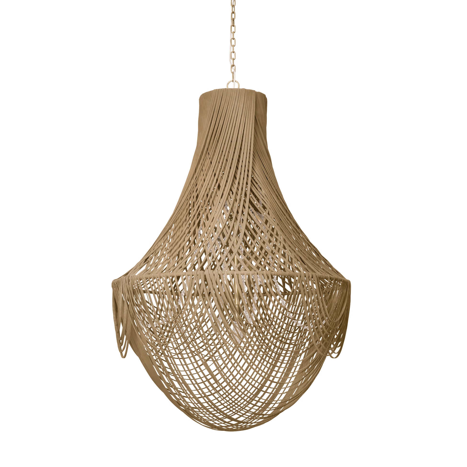 Large Empire Leather Chandelier