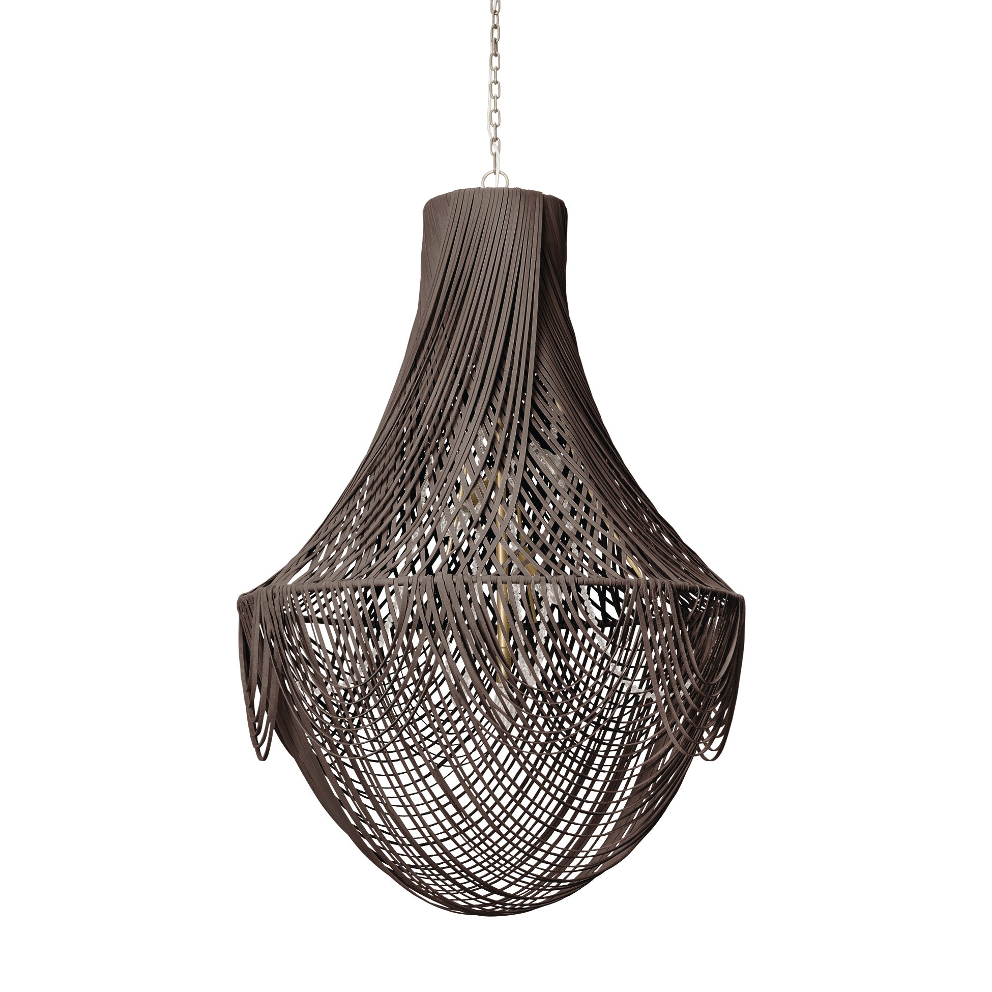 Large Empire Leather Chandelier