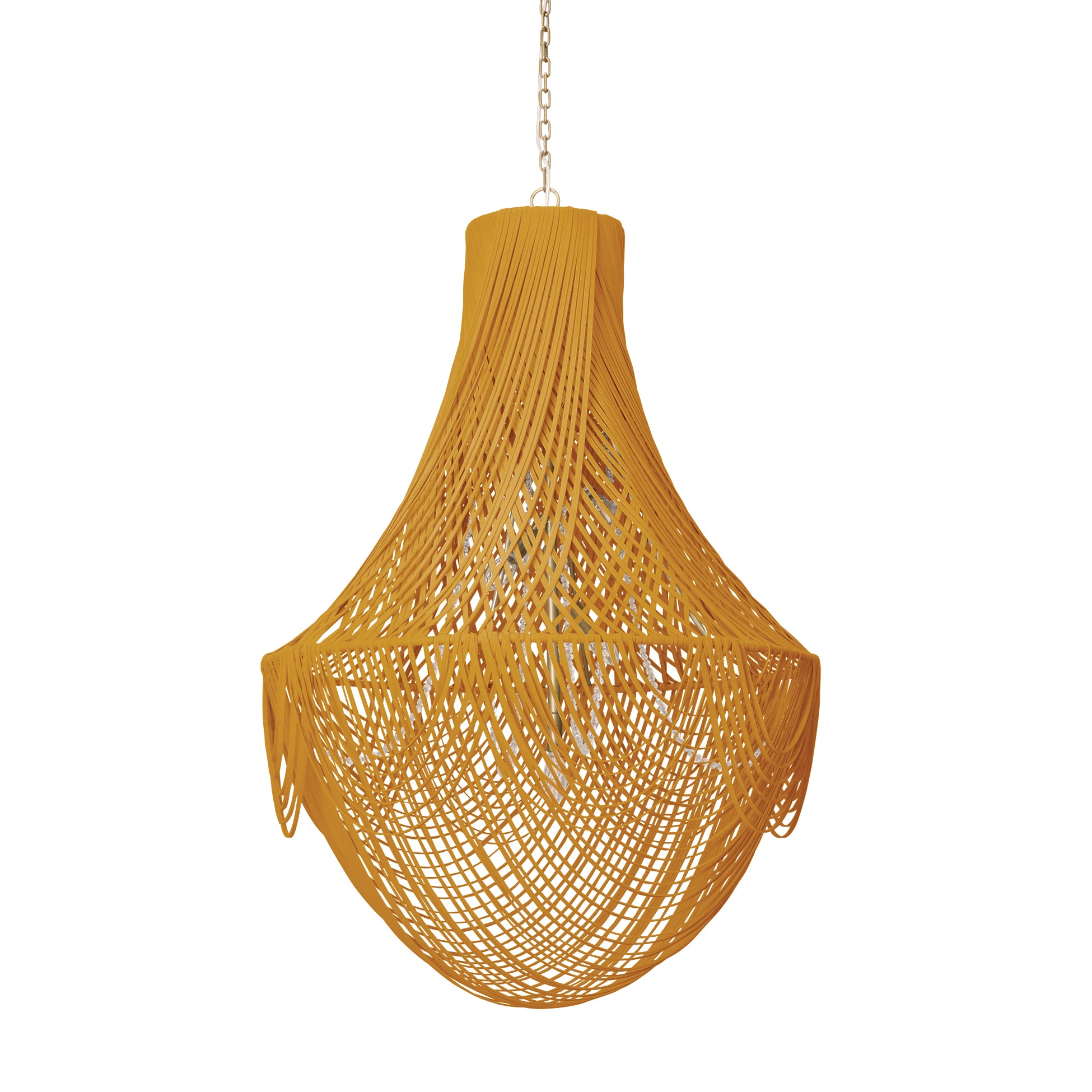 Large Empire Leather Chandelier