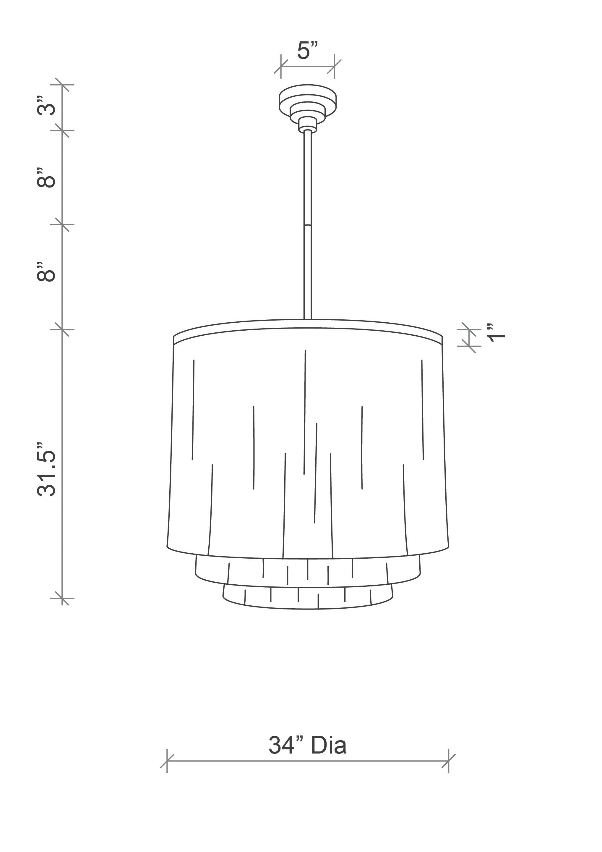 Large NeKeia Leather Chandelier in Brass Finish