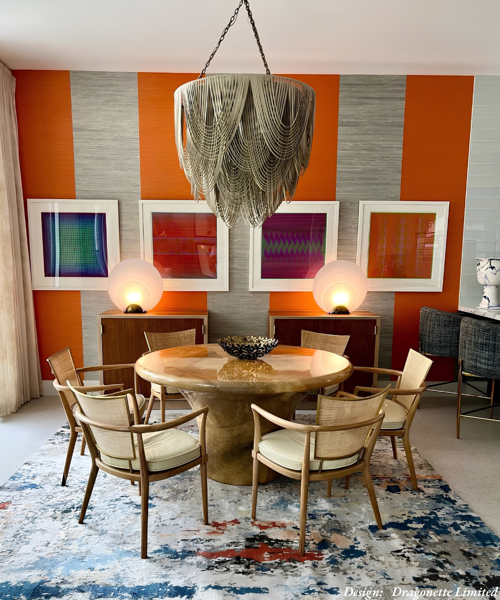 Large Round Whisper Leather Chandelier