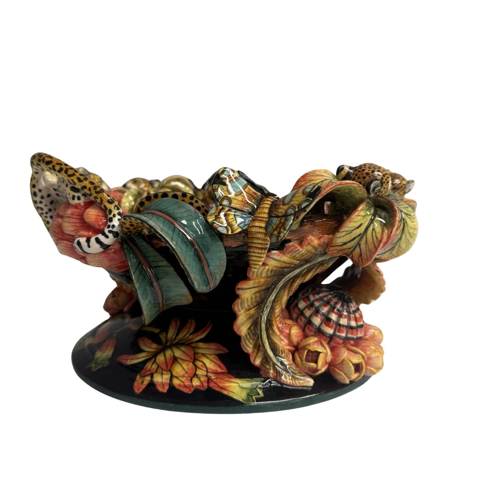 Ardmore Ceramic Art - Leopard & Butterfly Bowl
