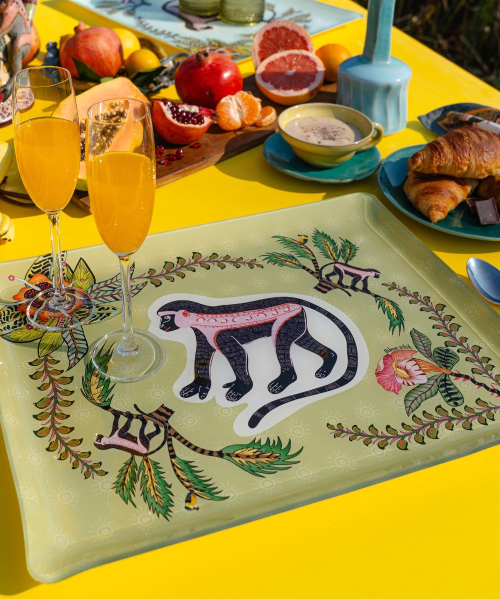 Meandering Monkey Acrylic Tray - Delta