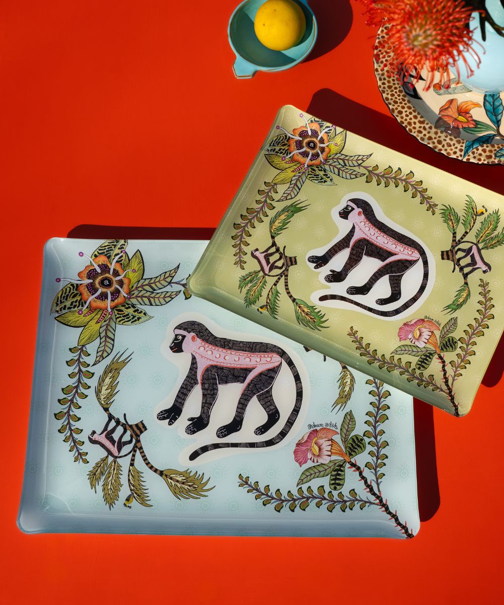 Meandering Monkey Acrylic Tray - Delta