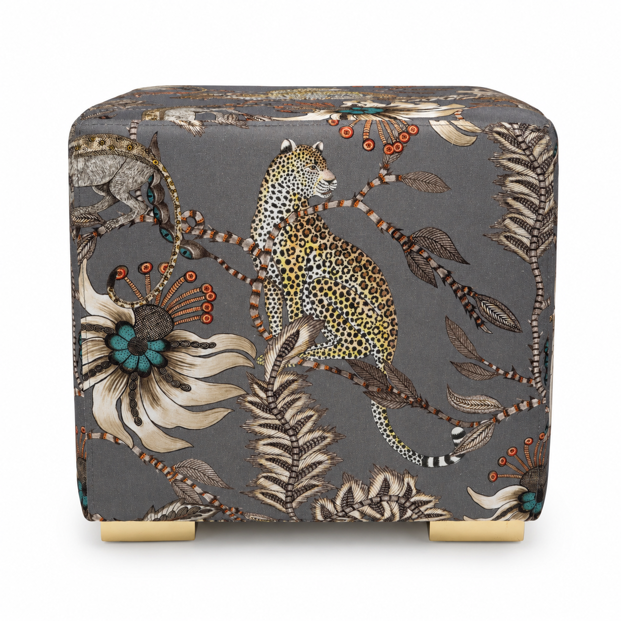 Monkey Bean Linen Ash Cube Ottoman