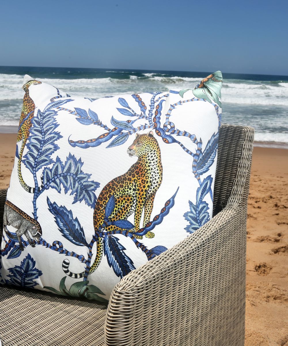 Monkey Bean Pillow - Linen - Tanzanite