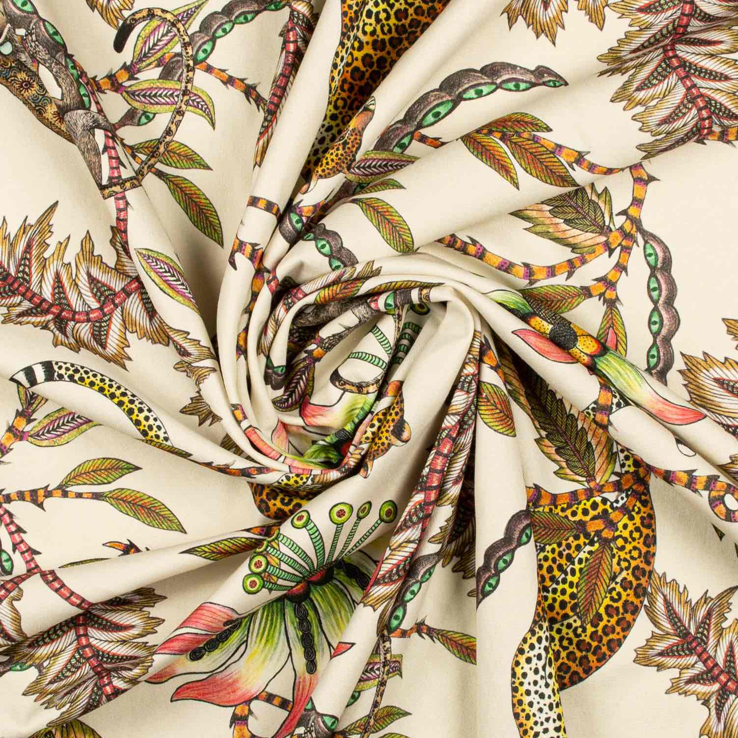 Monkey Bean Fabric - Linen - Parakeet