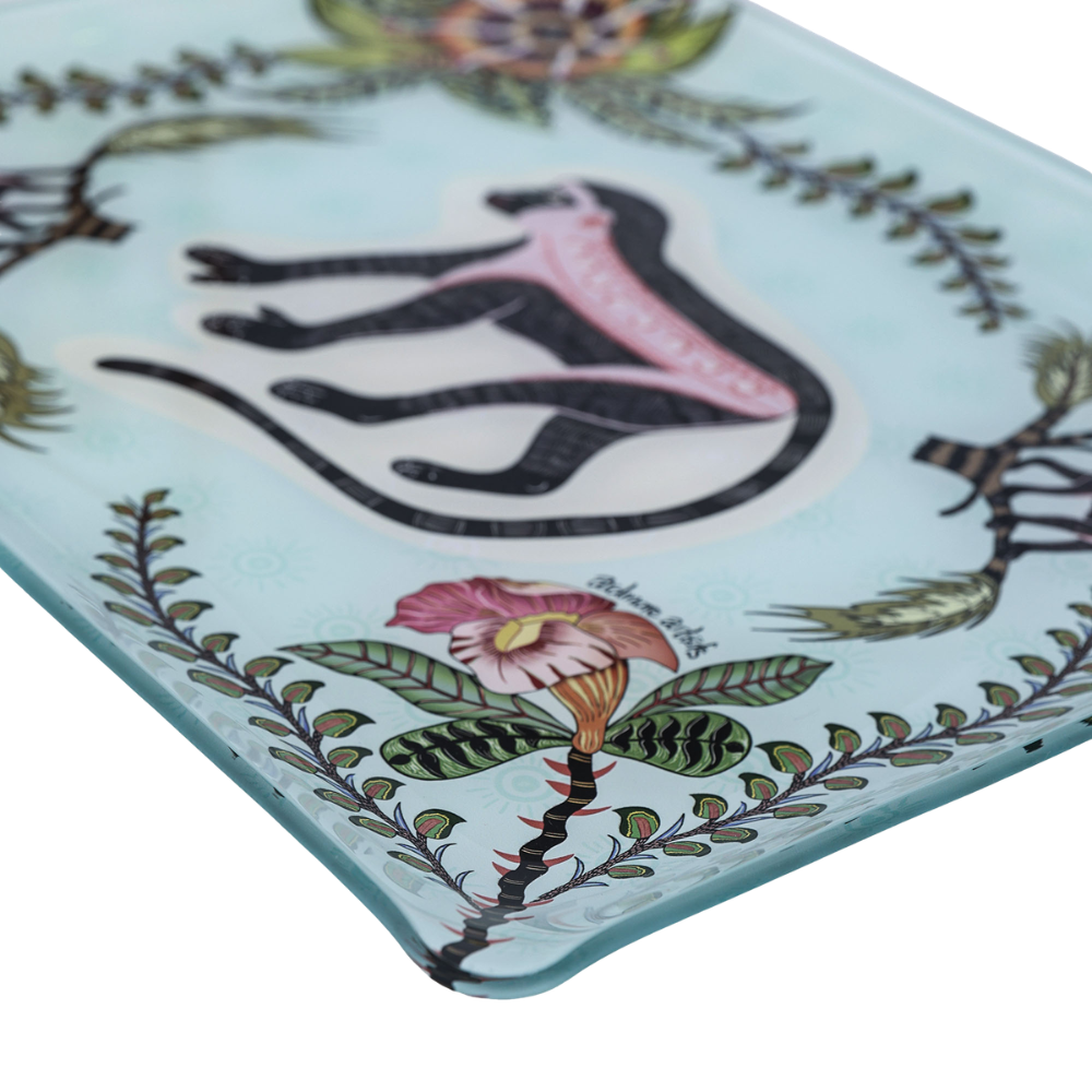Meandering Monkey Acrylic Tray - Oasis