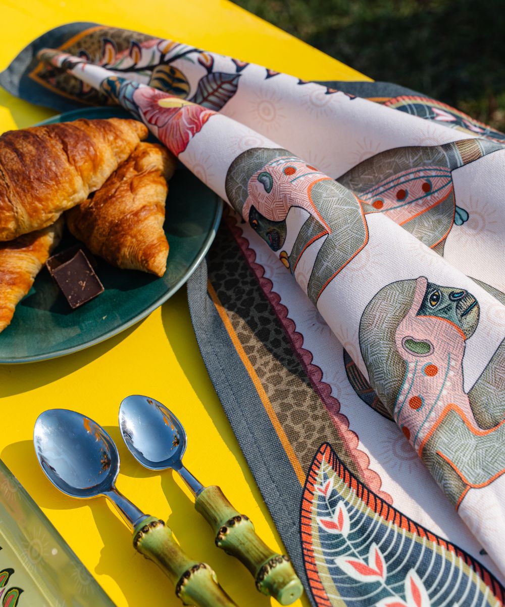 Monkey Tales Tea Towel - Sandstone