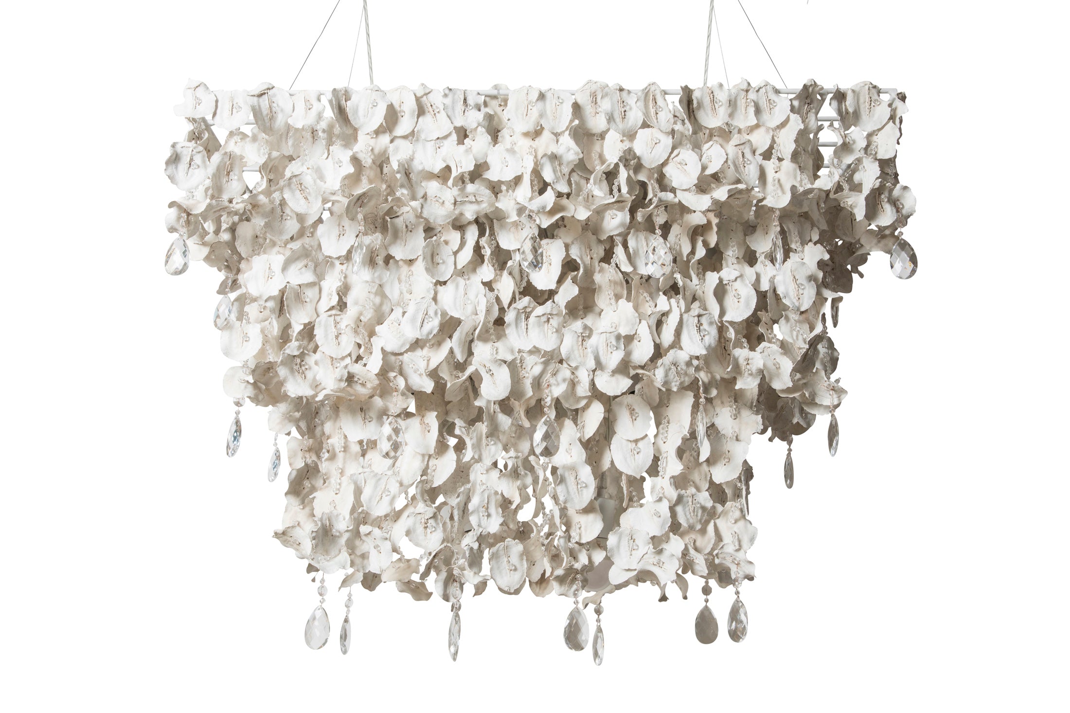 Rectangle Crystal Snow Jacaranda Pod Chandelier