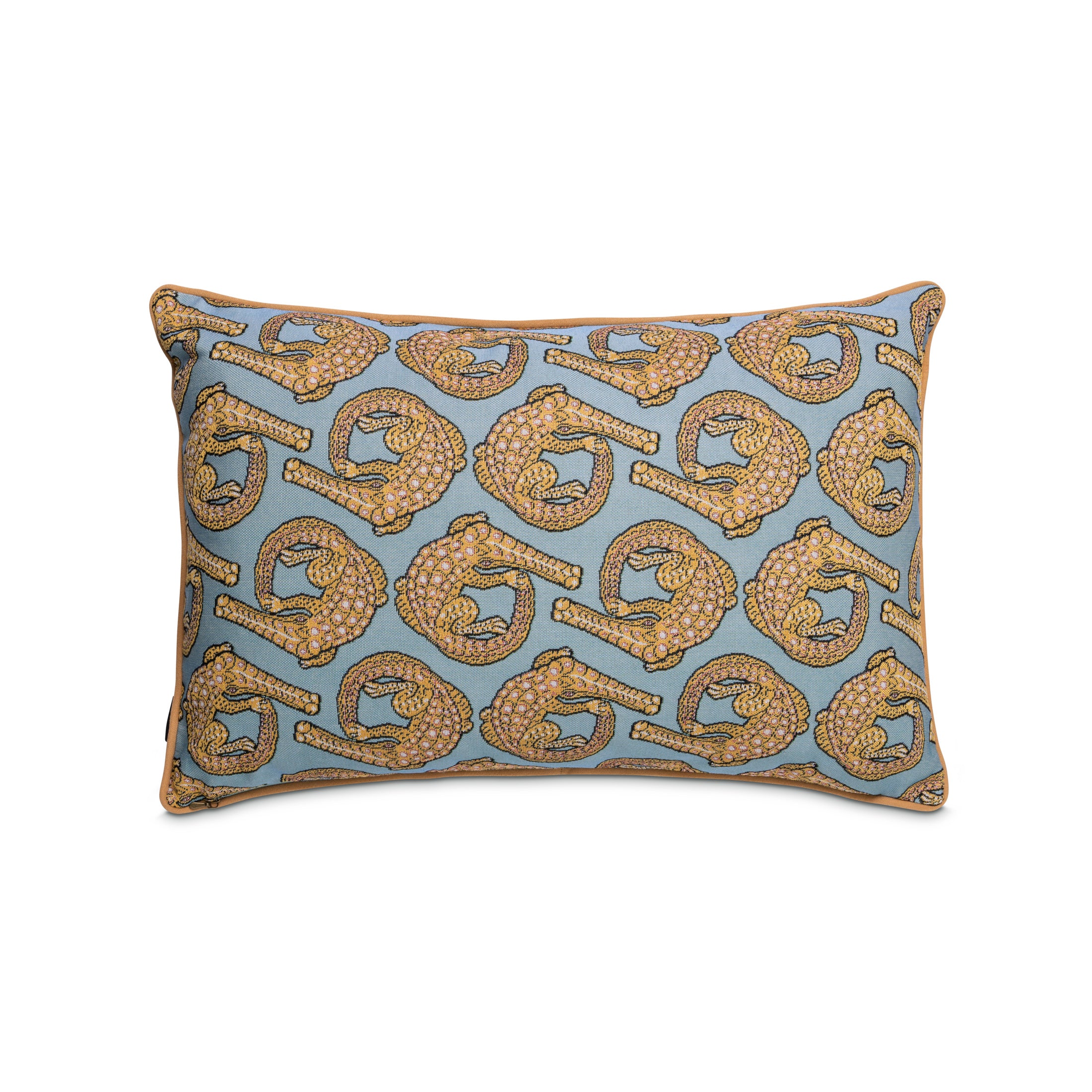 Croco Jacquard Rectangle Pillow - Persimmon