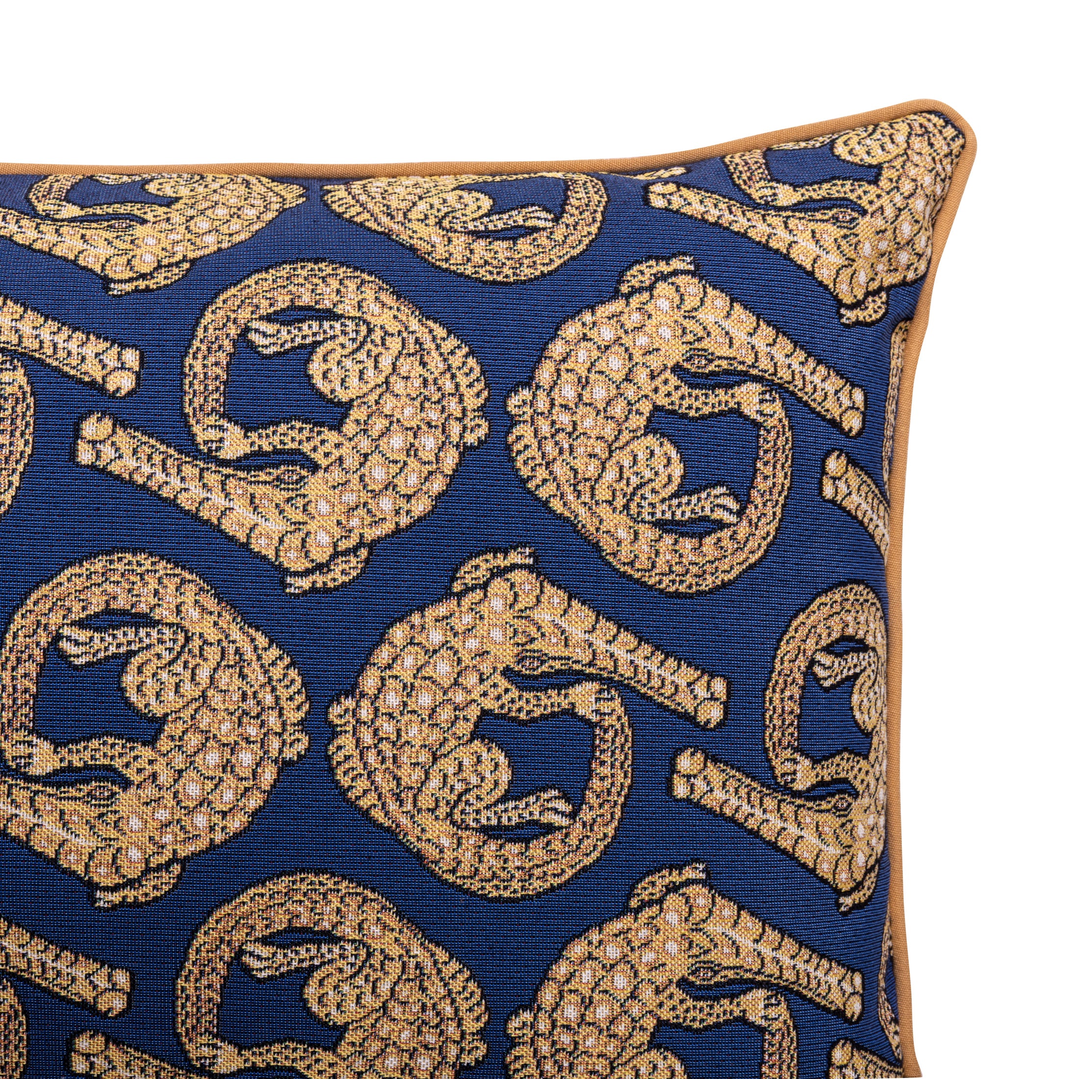 Croco Jacquard Rectangle Pillow - Royal