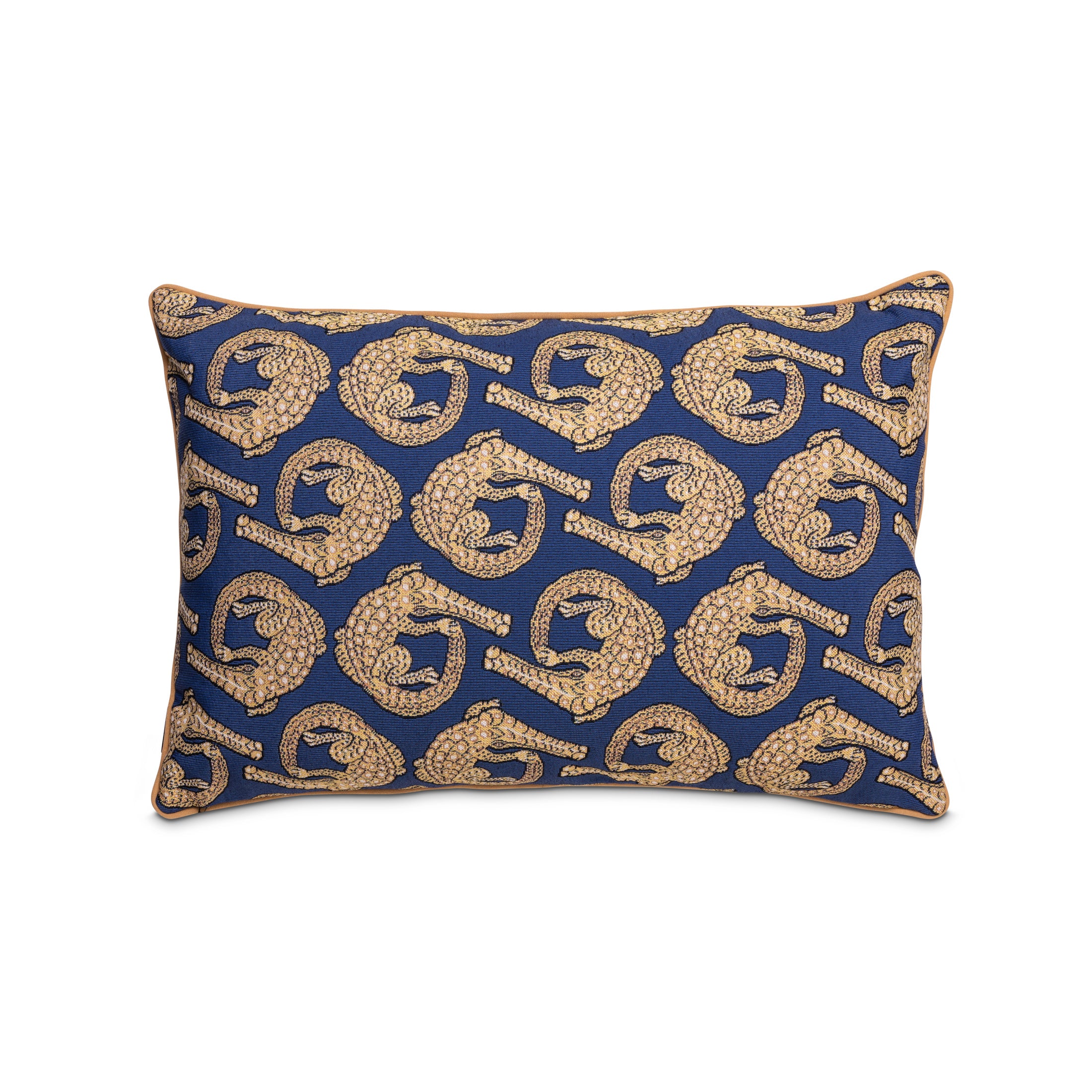 Croco Jacquard Rectangle Pillow - Royal