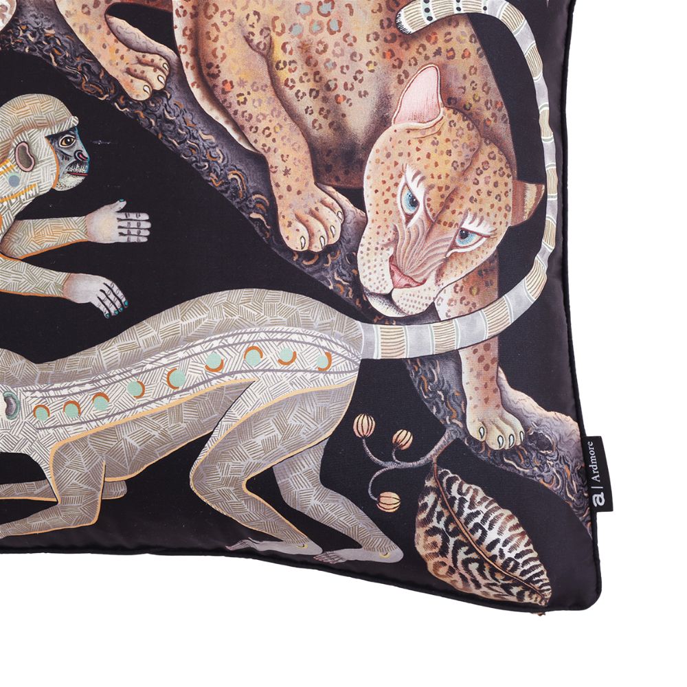 Monkey Tales Silk Pillow - Brass