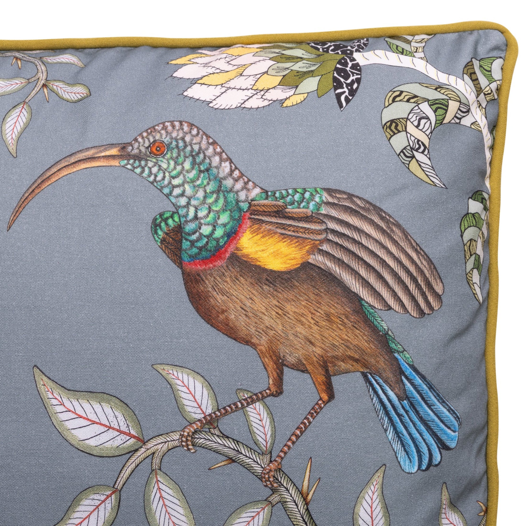 Protea Garden Cotton Pillow - Ash
