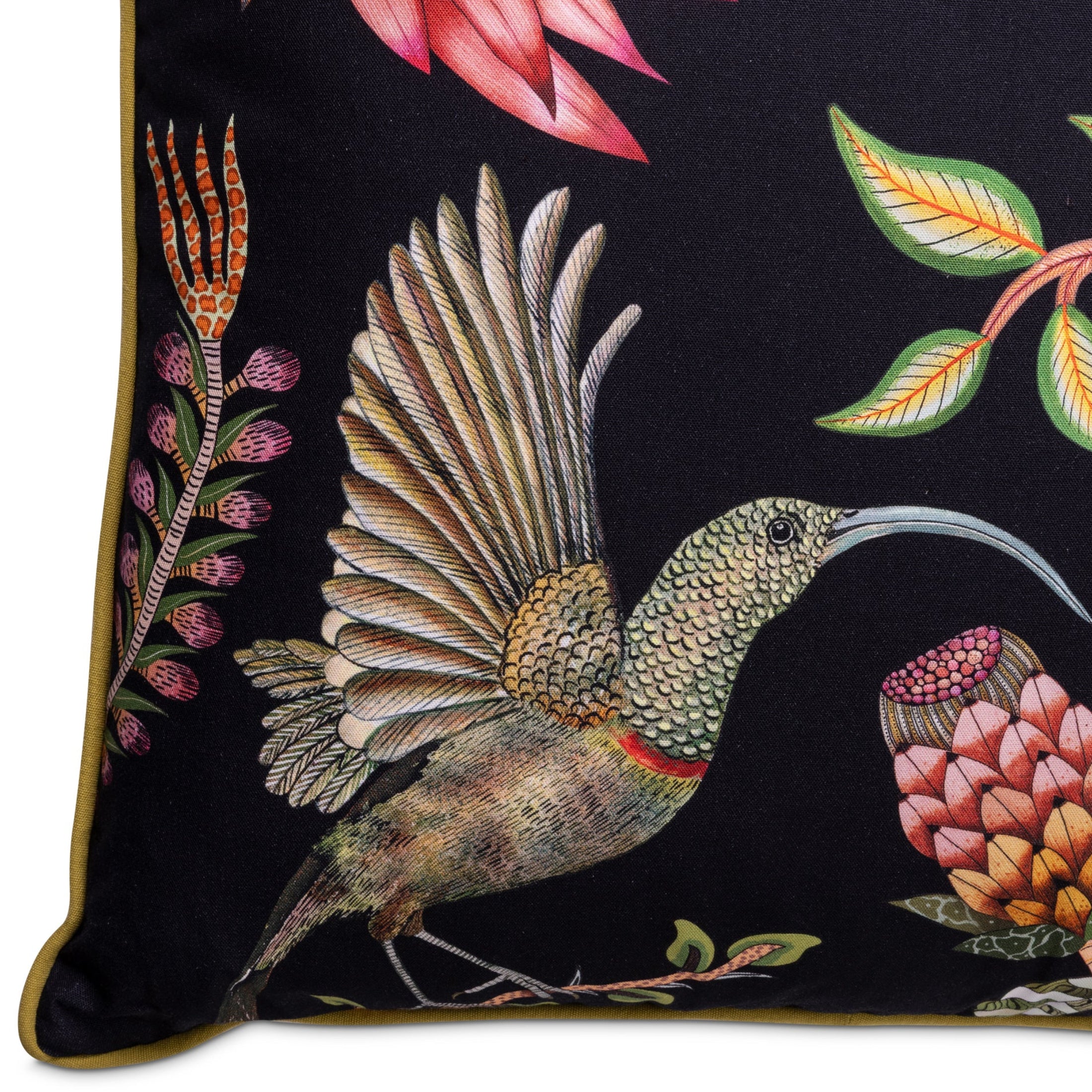 Protea Garden Cotton Pillow - Night